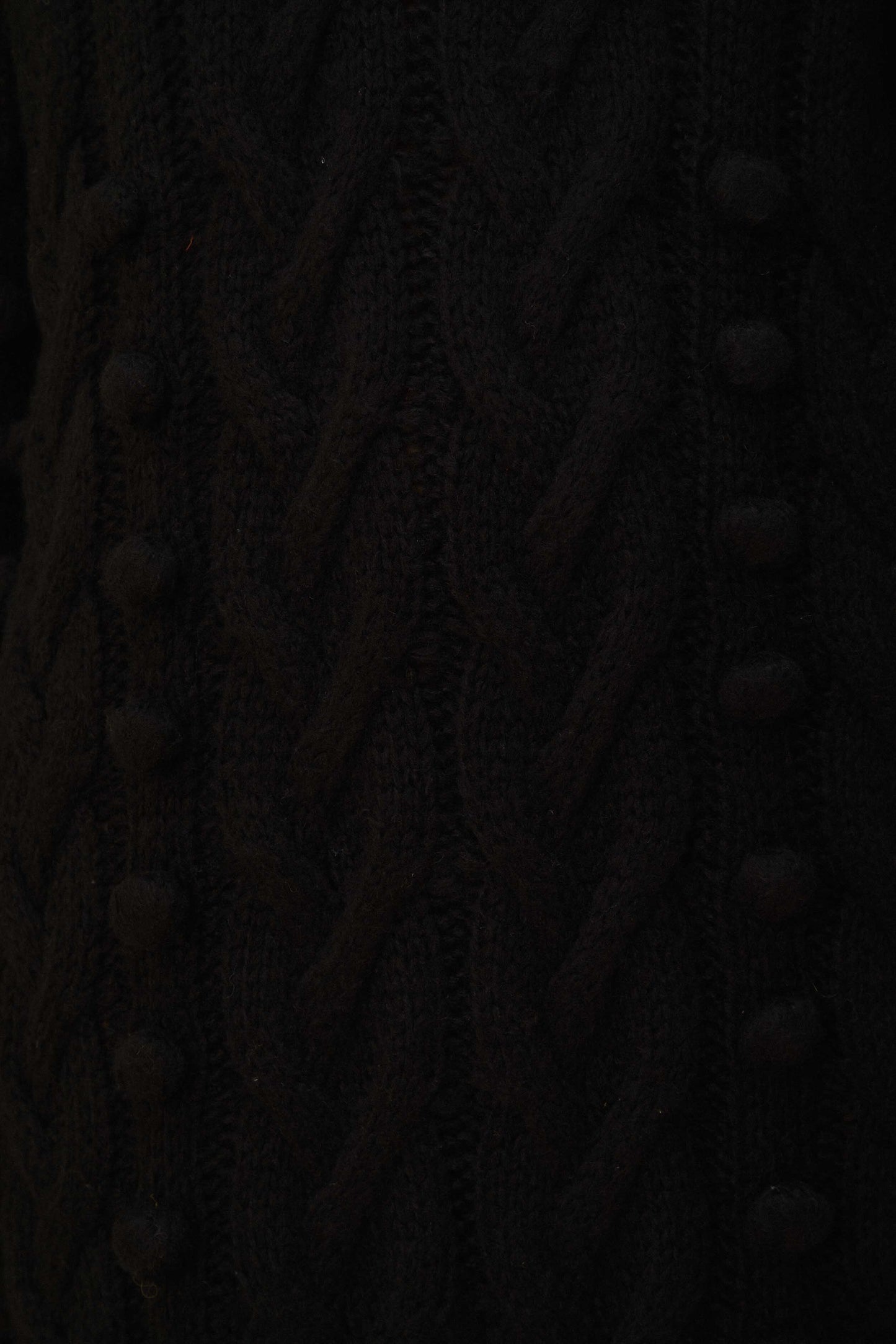 Black Braided Midi Sweater Dress