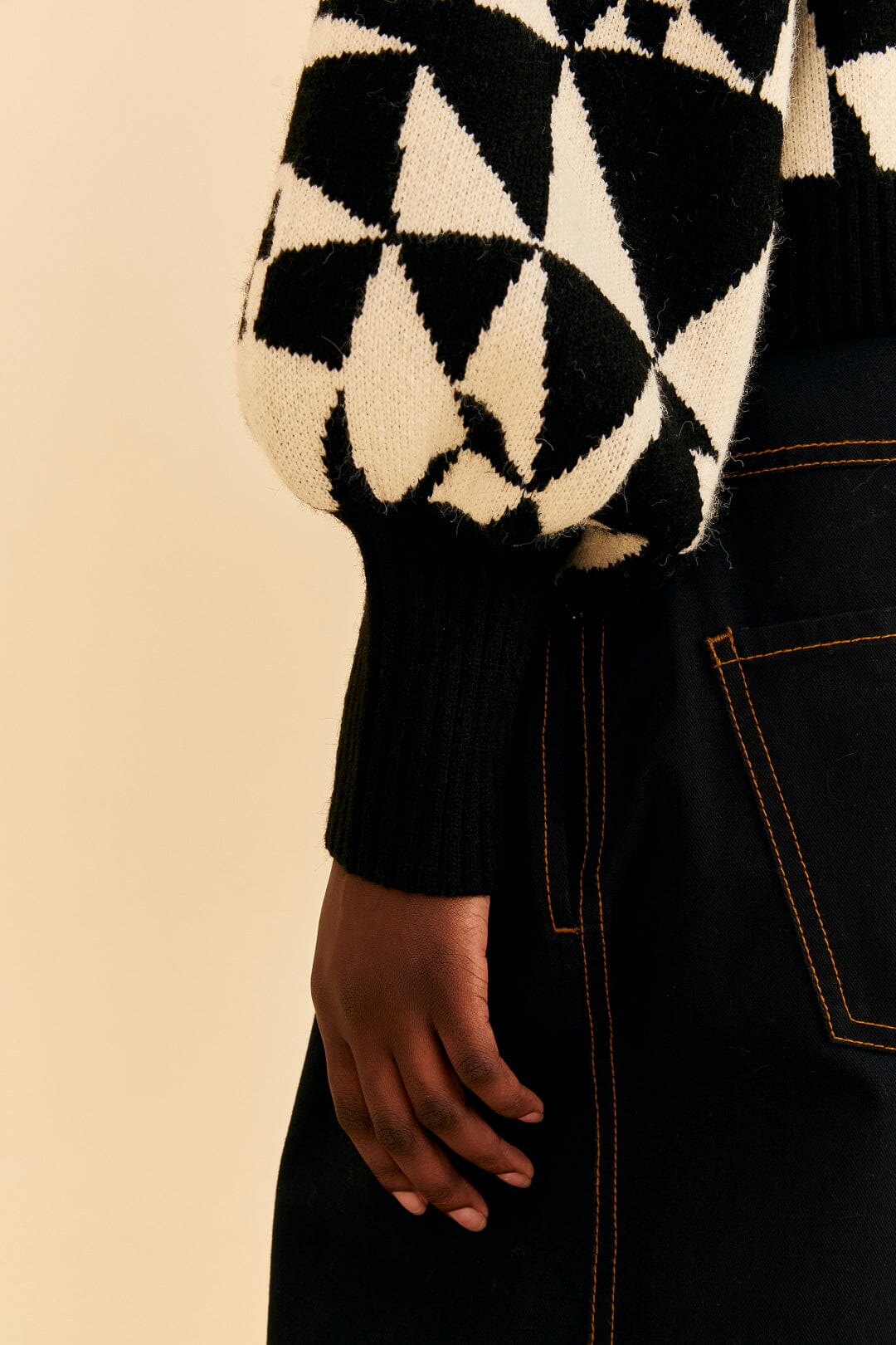 Black Heart Deco Knit Sweater