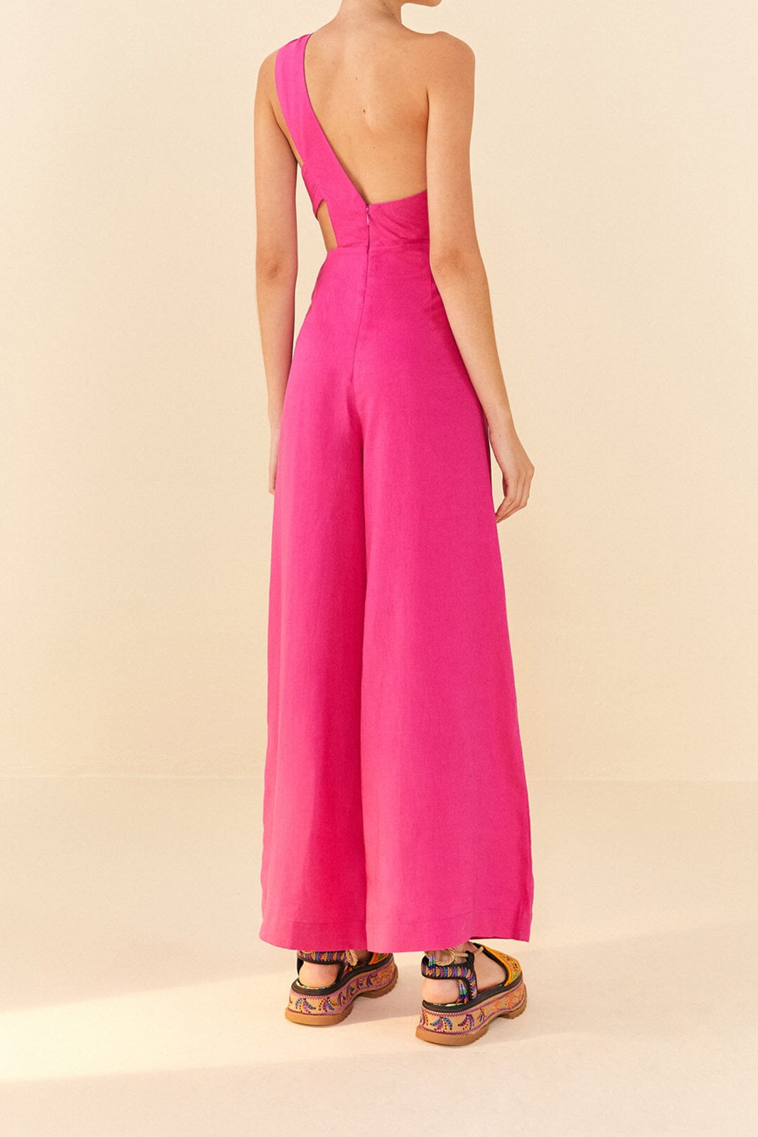 Pink One Shoulder Jumpsuit