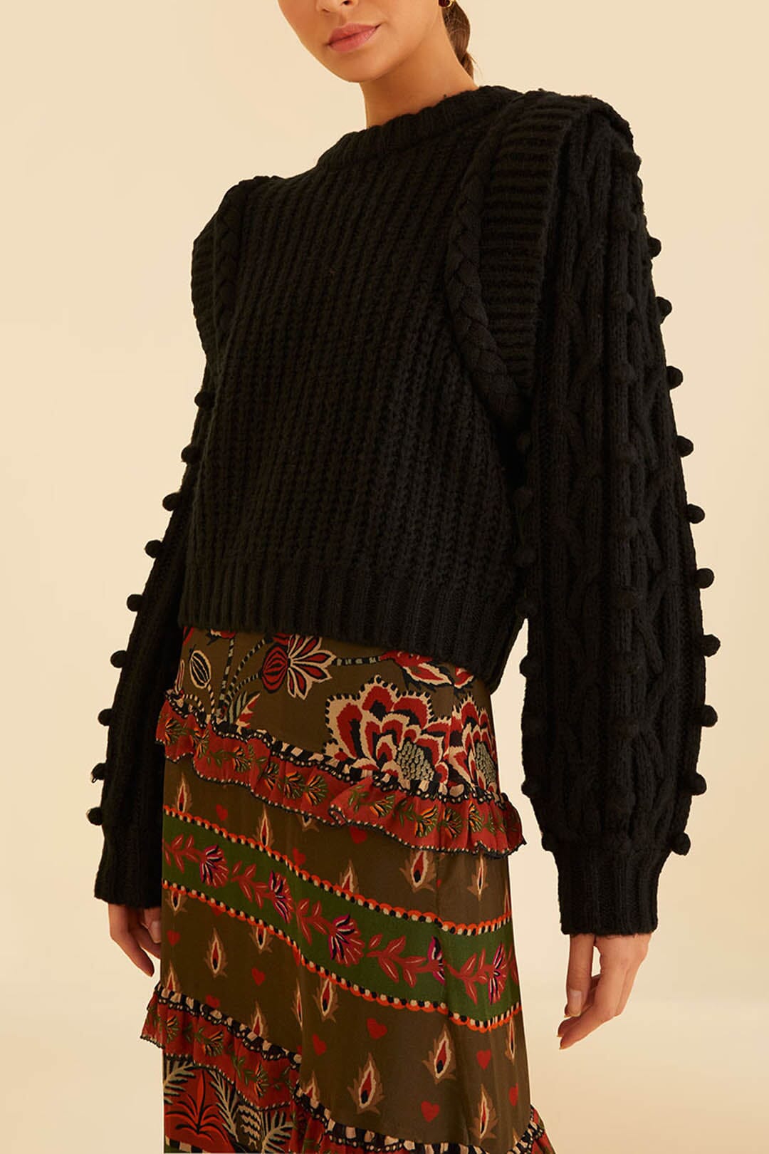 Black Braided Sweater