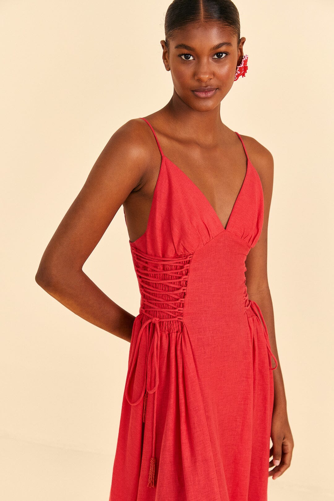 Red Sleeveless Midi Dress – FARM Rio