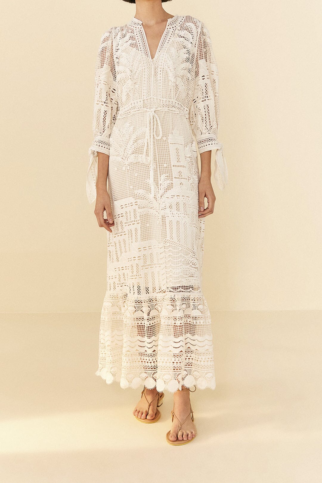 Off-White Morada Boa Guipure Dress