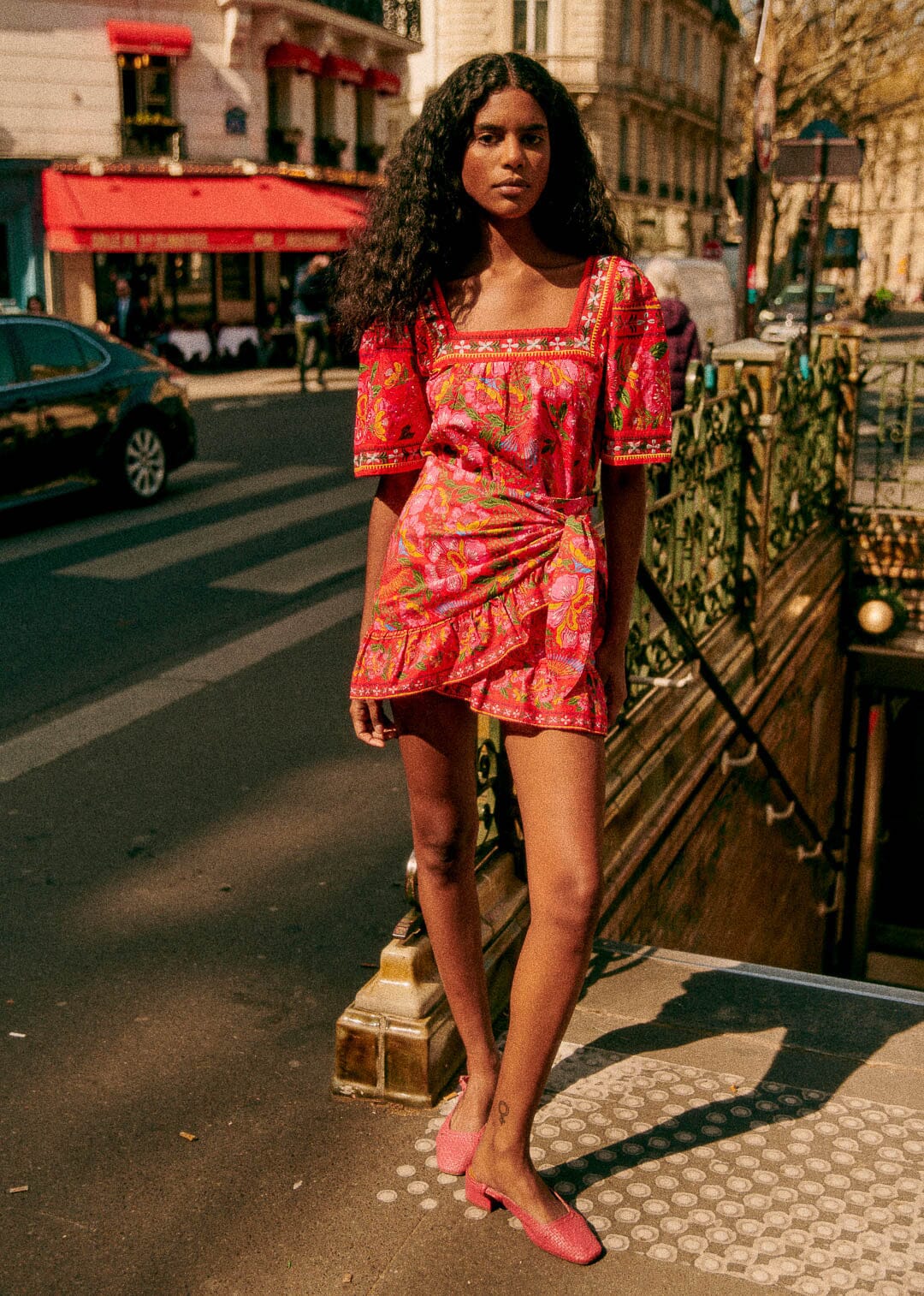 Macaw Flowers Red Camila Skirt