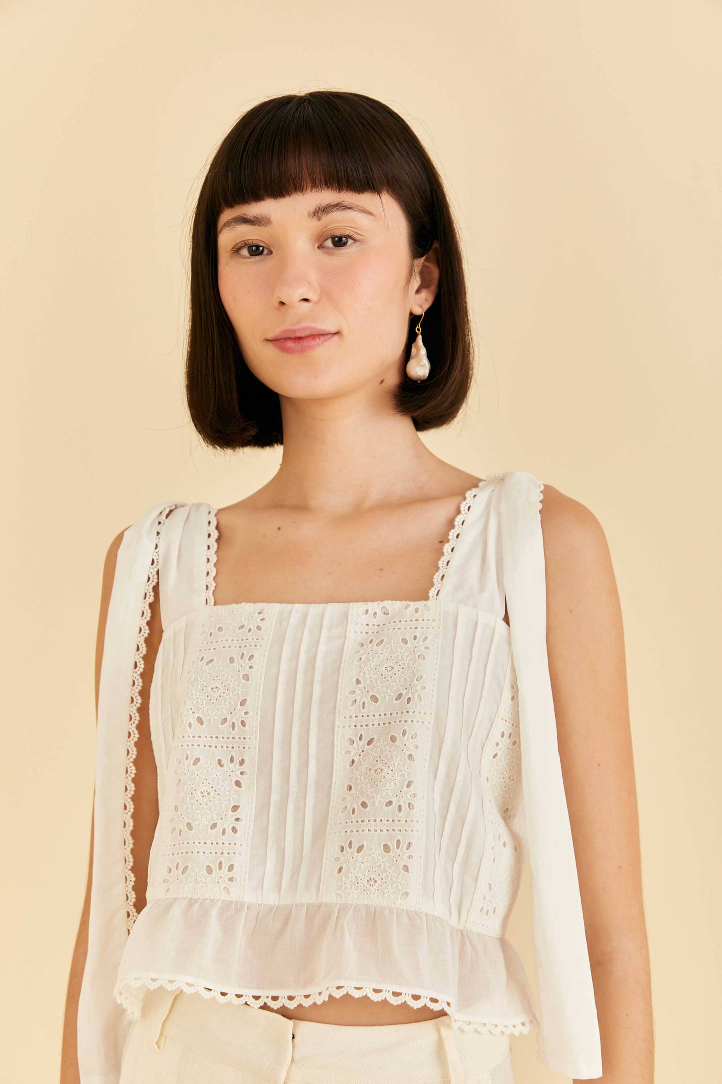 Off-White Lace Top