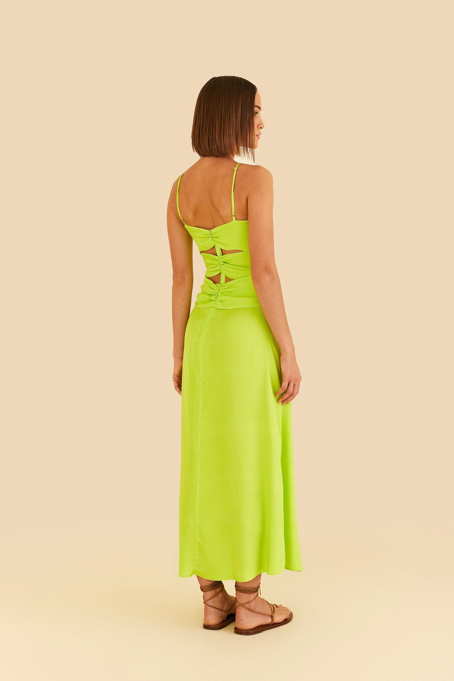 Lime Green  Lenzing™ Ecovero™ Viscose Sleeveless Midi Dress