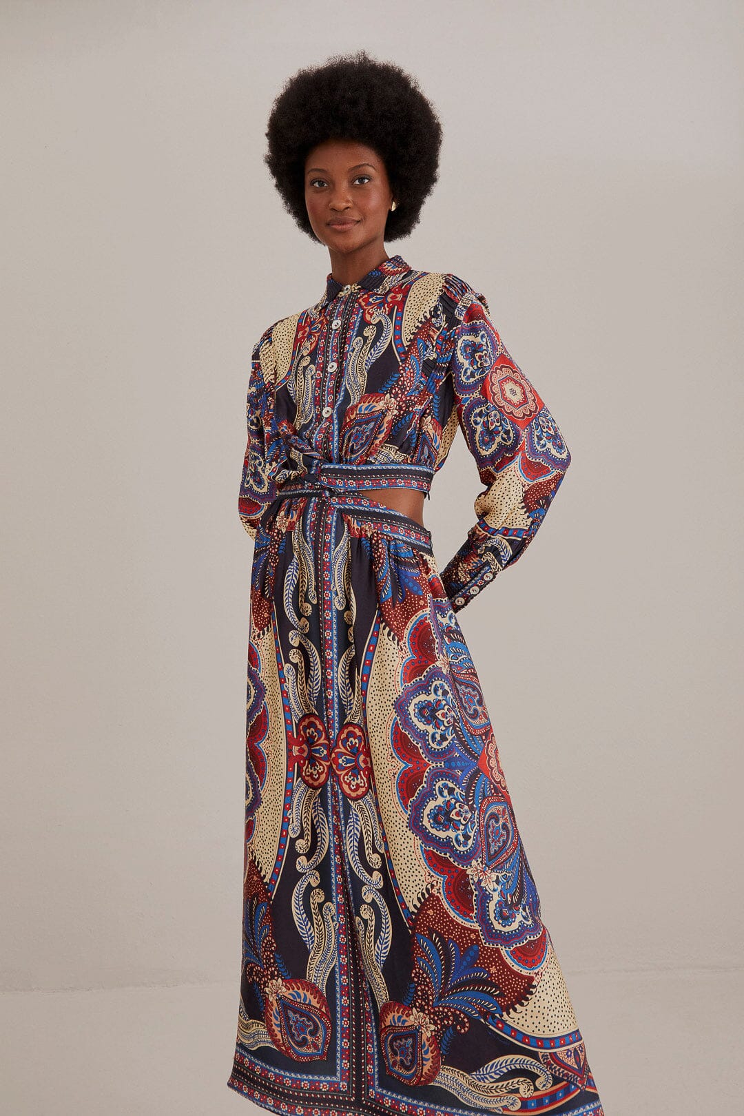 Multicolor Energy Scarf Cut-Out Maxi Dress – FARM Rio