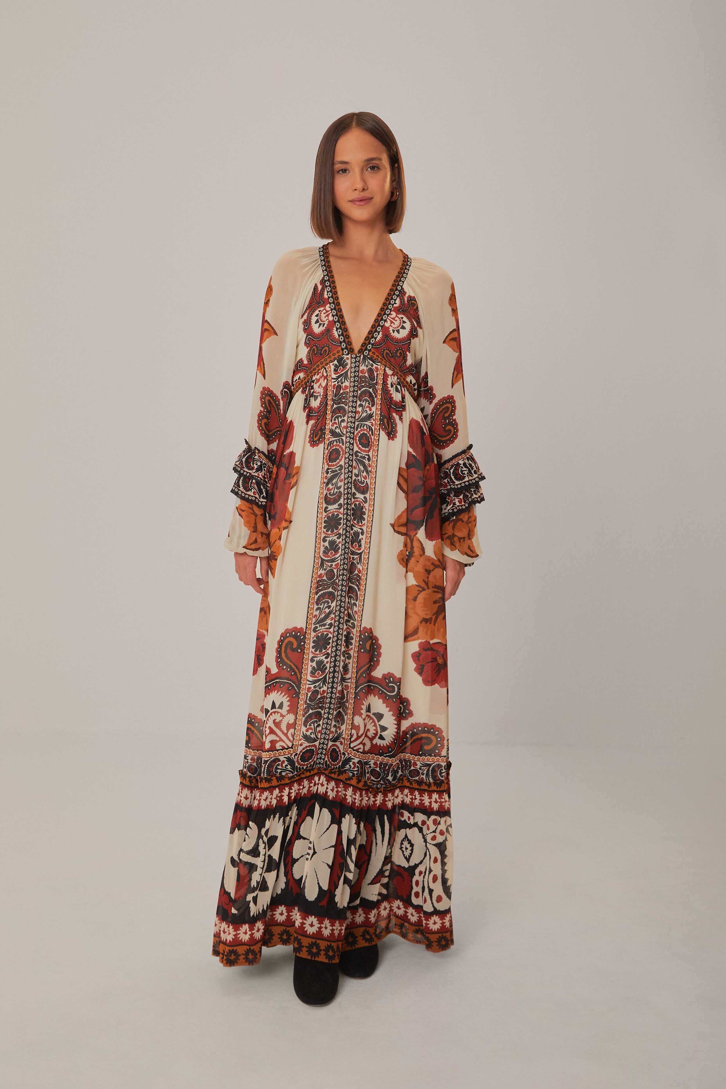 Phlannel Winter Stripe V-neck Maxi Dress - fawema.org