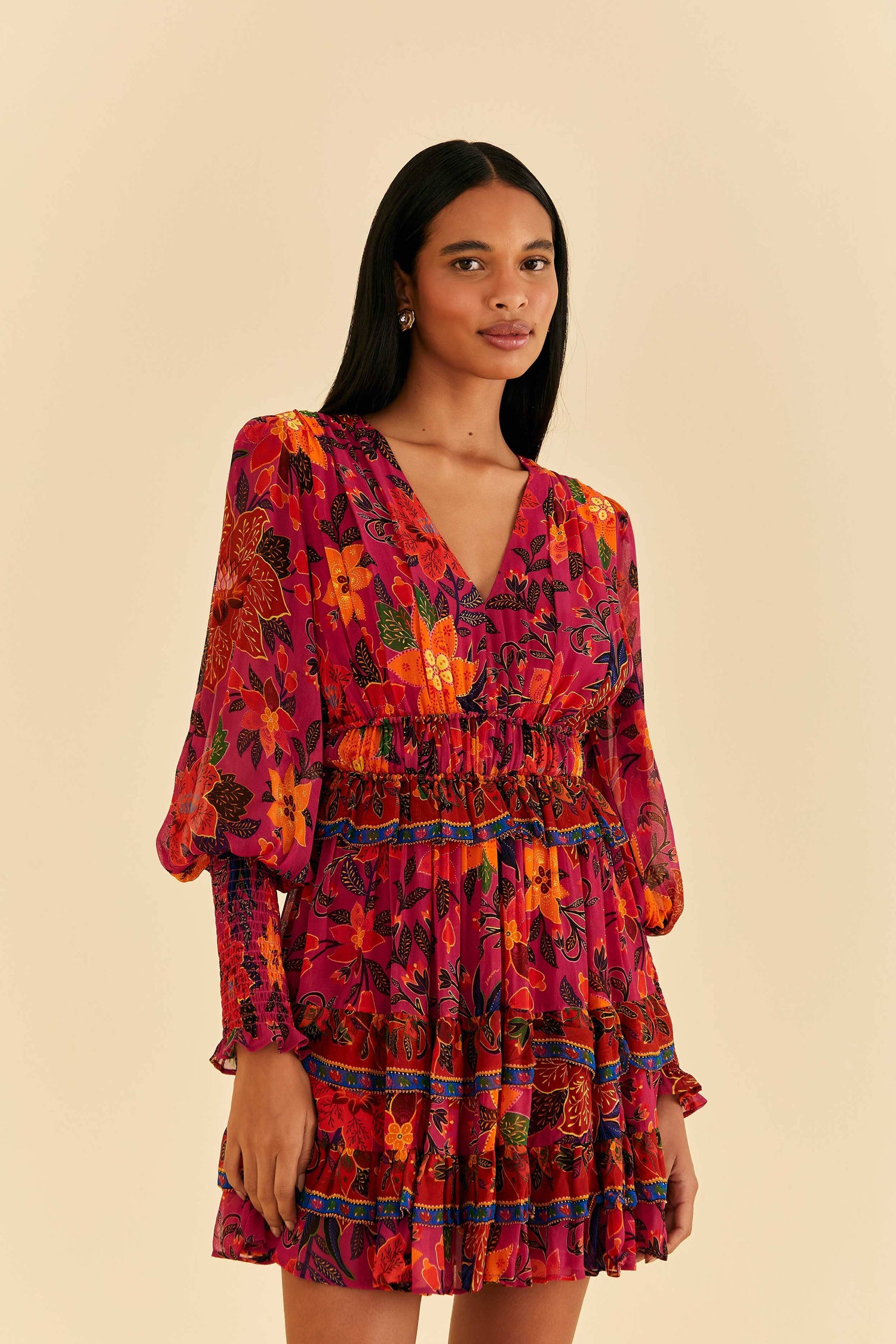 Pink Flower Tapestry Midi Dress – FARM Rio