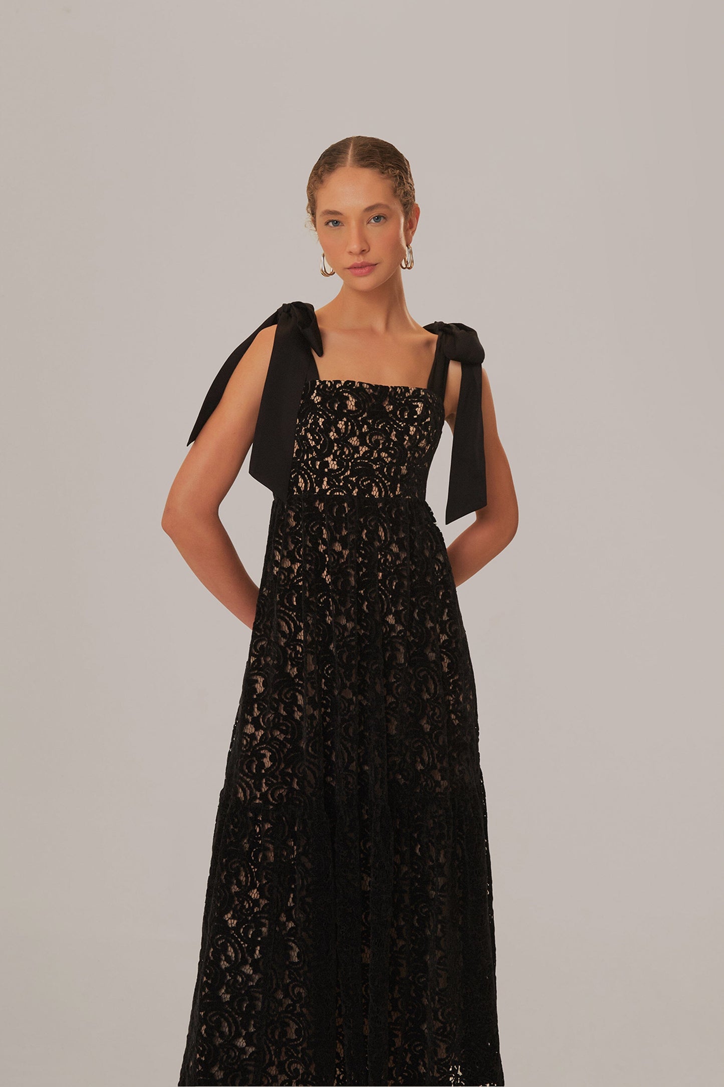 Black Velvet Lace Sleeveless Maxi Dress – FARM Rio