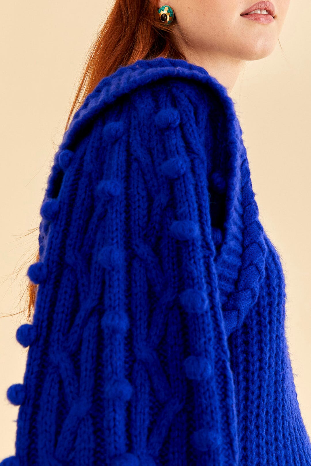 Blue Braided Sweater