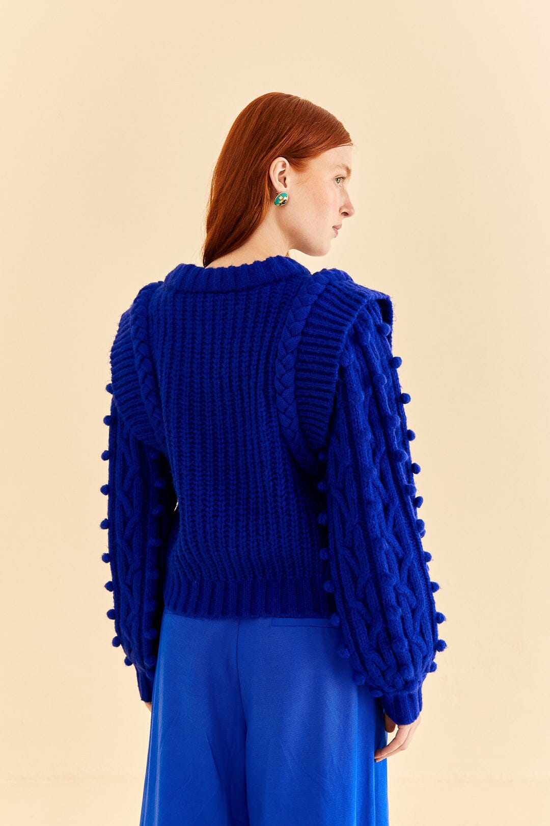 Blue long hot sale sleeve sweater