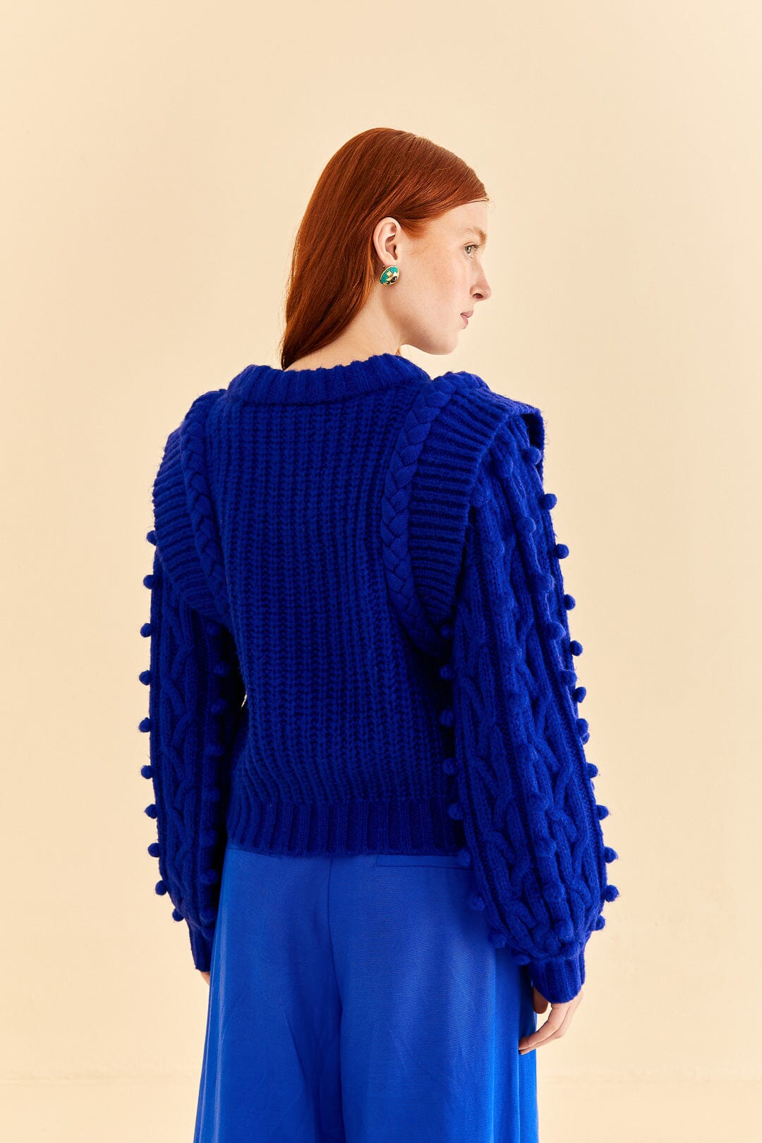 Blue Braided Sweater