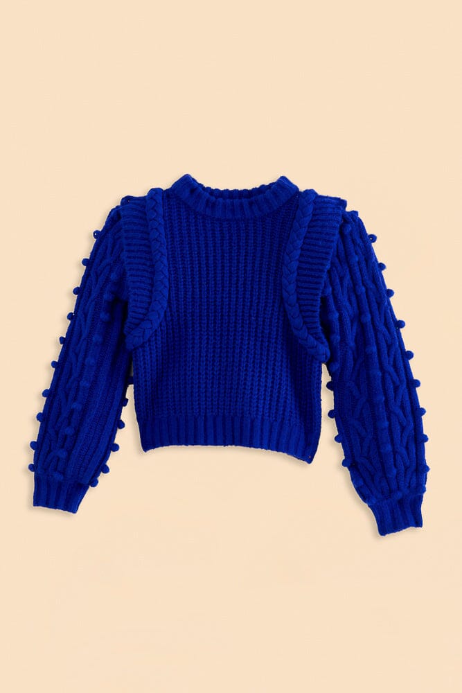 Blue Braided Sweater