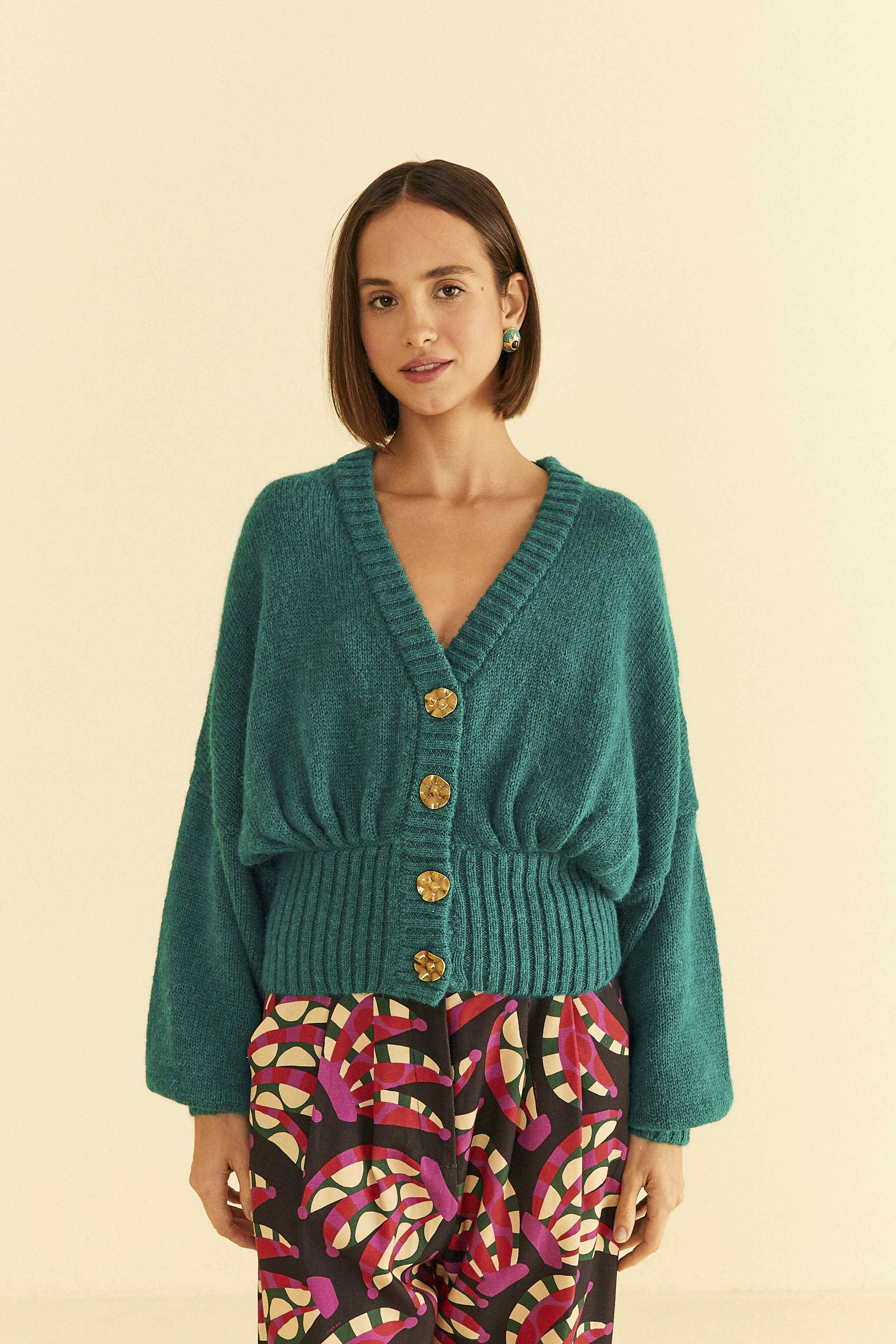 Emerald Bubble Knit Cardigan – FARM Rio