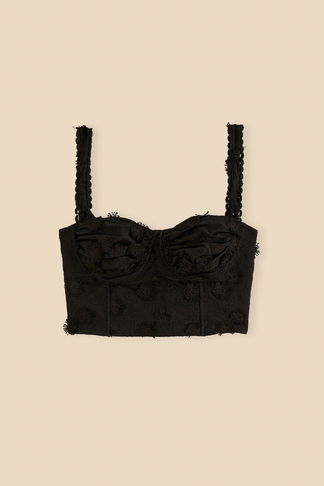 Black 3d Flower Corset Crop Top – FARM Rio