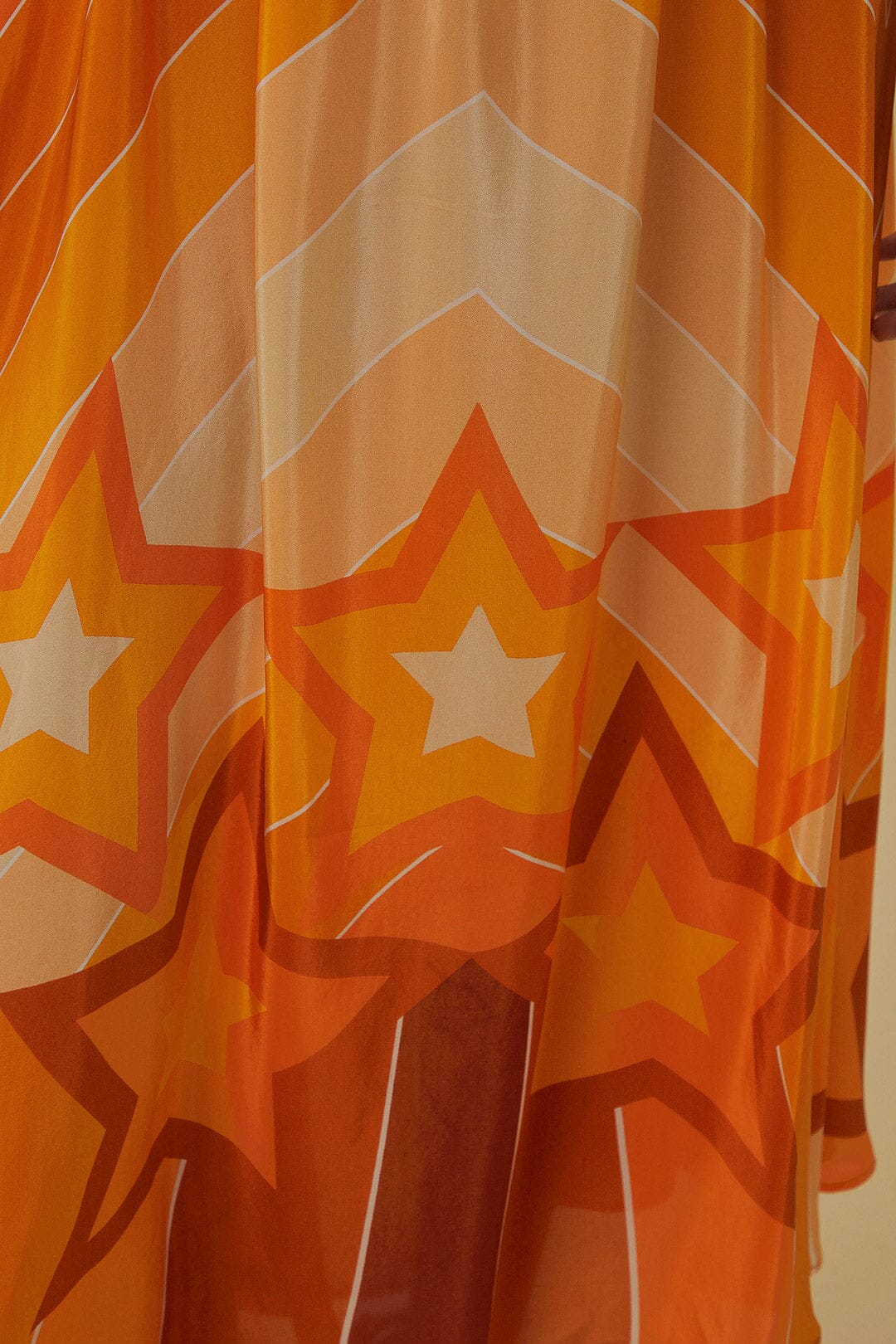 Orange Gradient Stripes Maxi Dress
