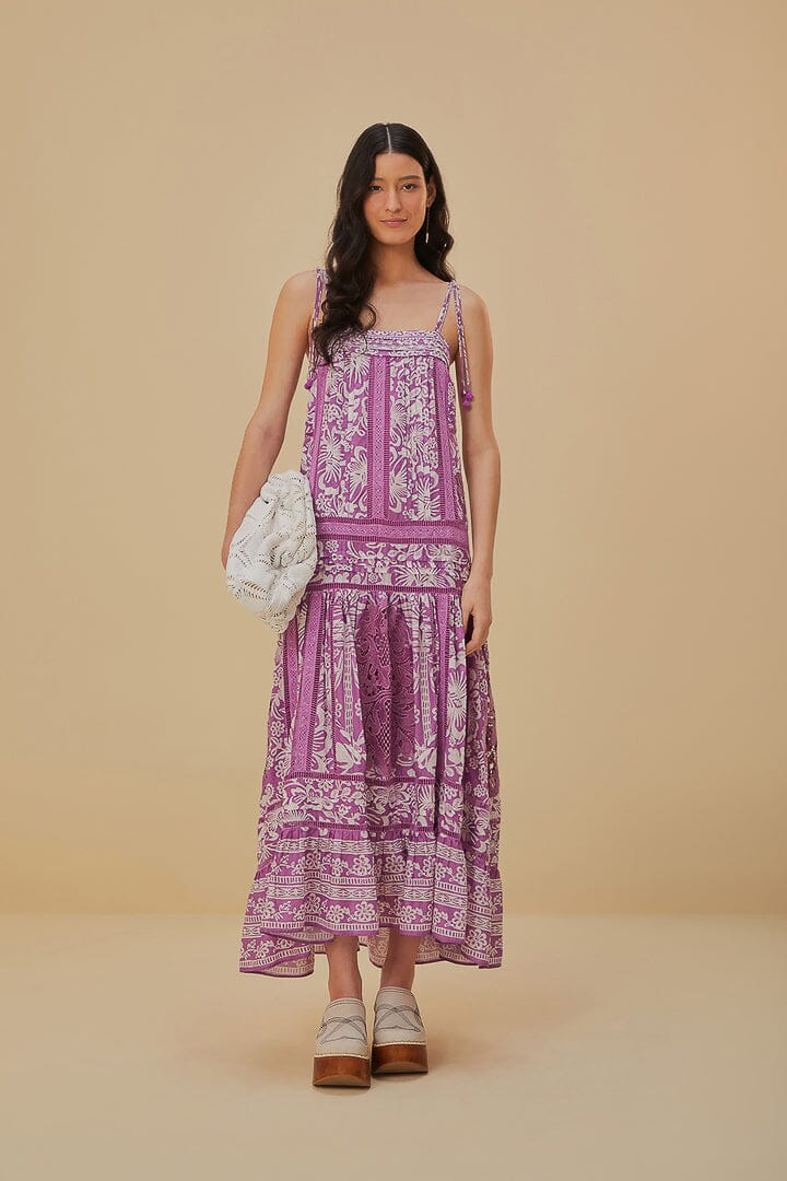 Lilac Sweet Garden Sleeveless Maxi Dress