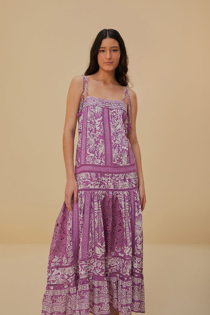 Lilac Sweet Garden Sleeveless Maxi Dress