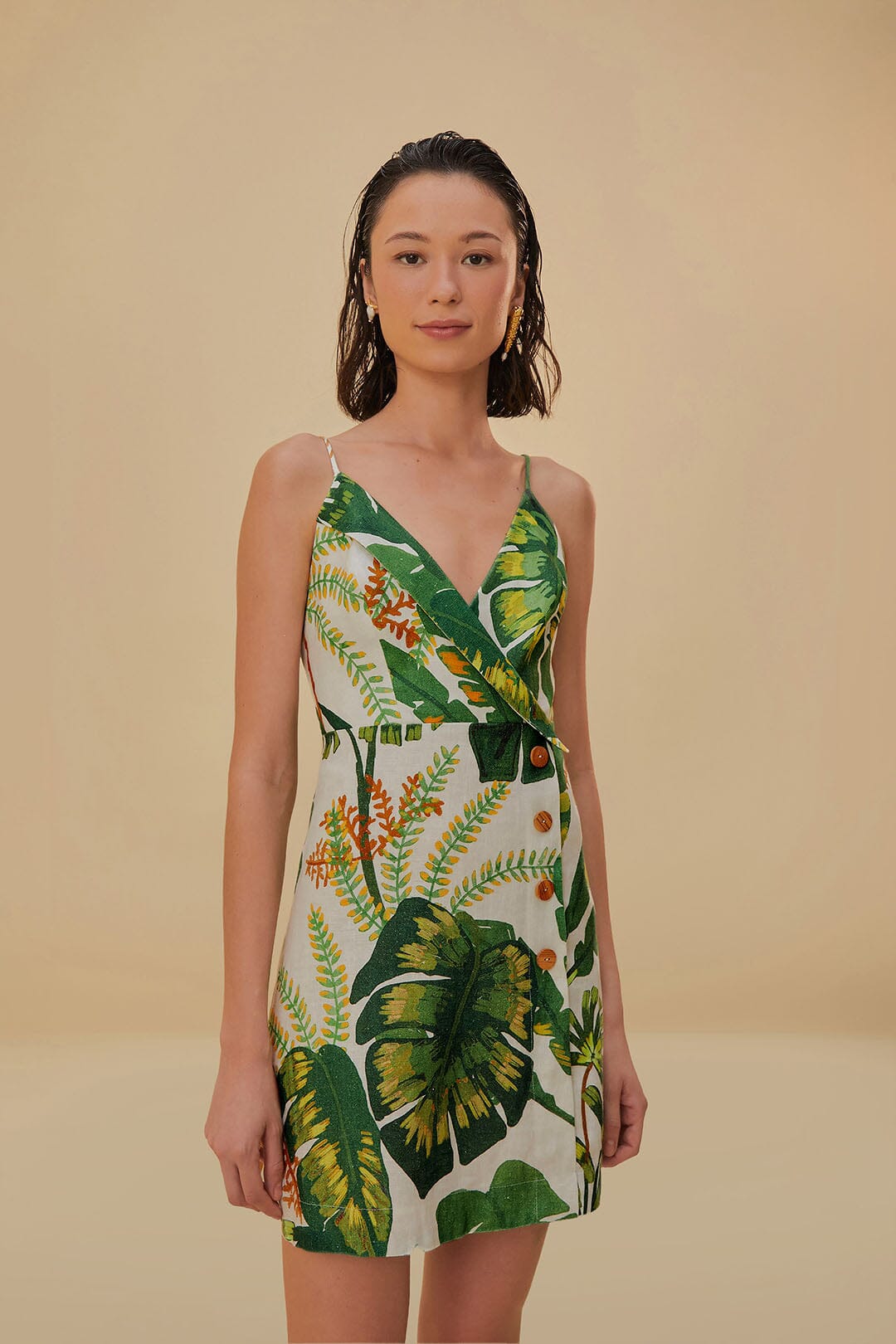 Tropical Forest Off-White Mini Dress – FARM Rio