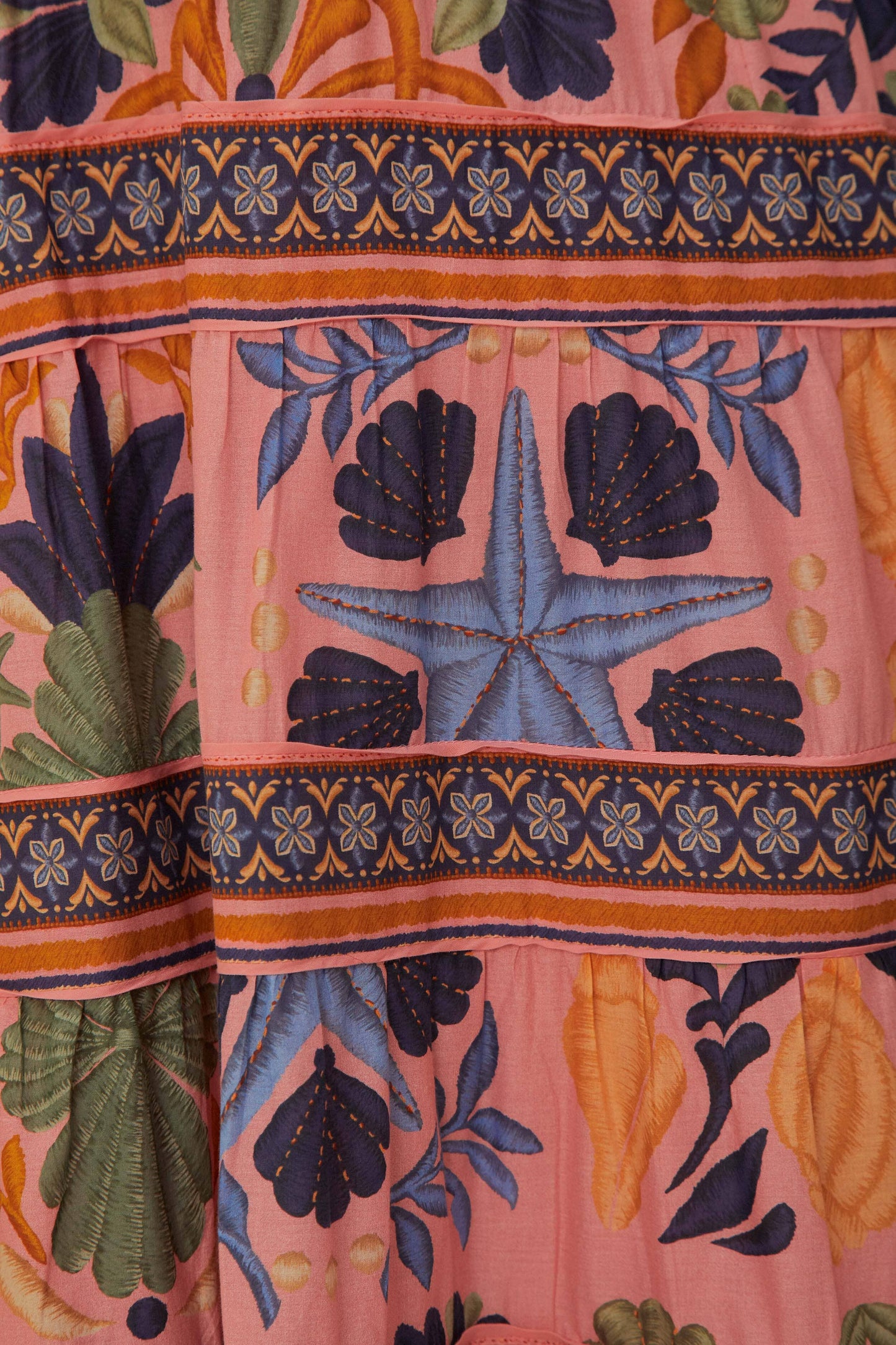 Pink Seashell Tapestry Midi Dress