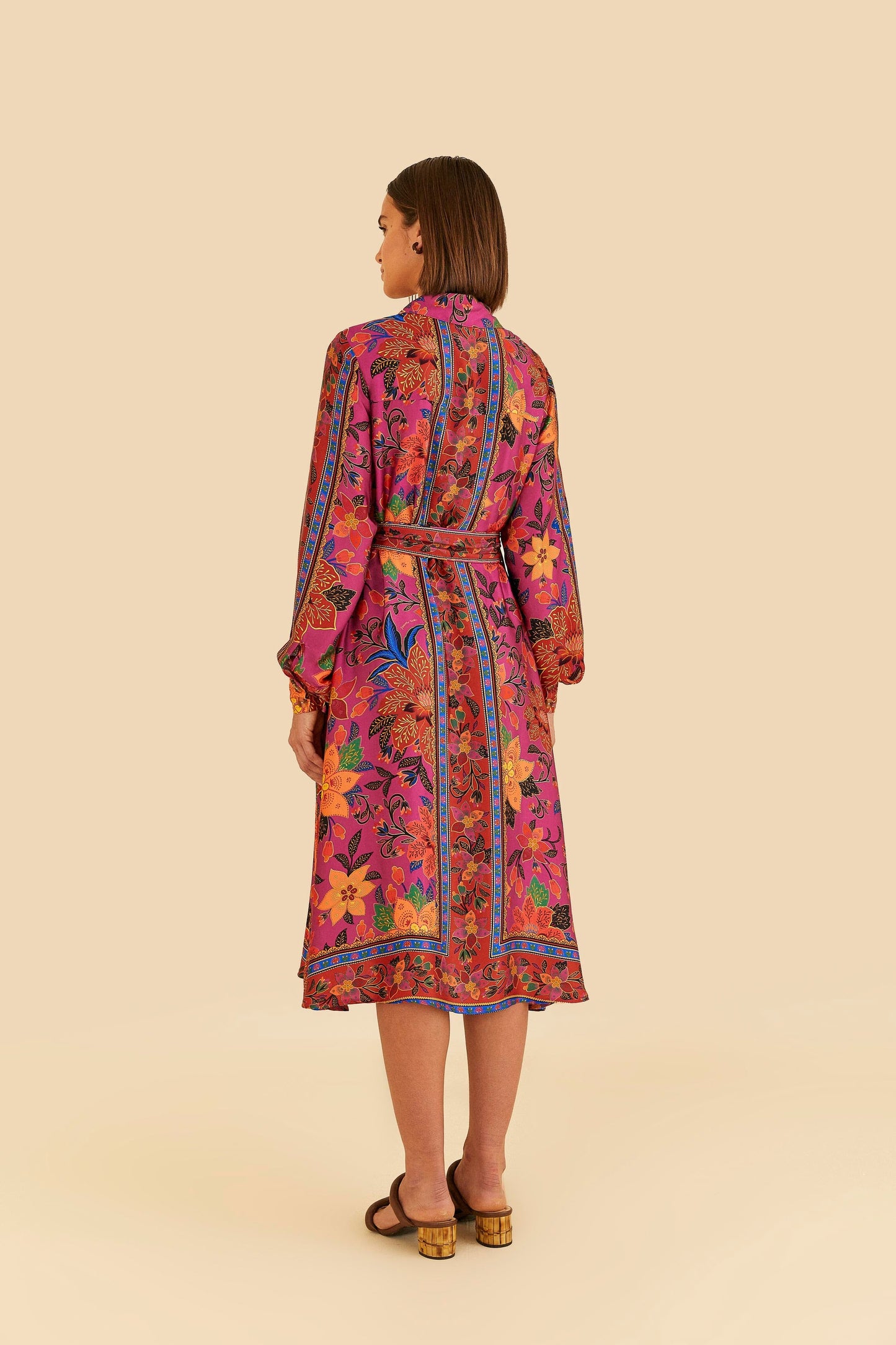 Pink Tropical Tapestry Lenzing™ Ecovero™ Viscose Shirtdress