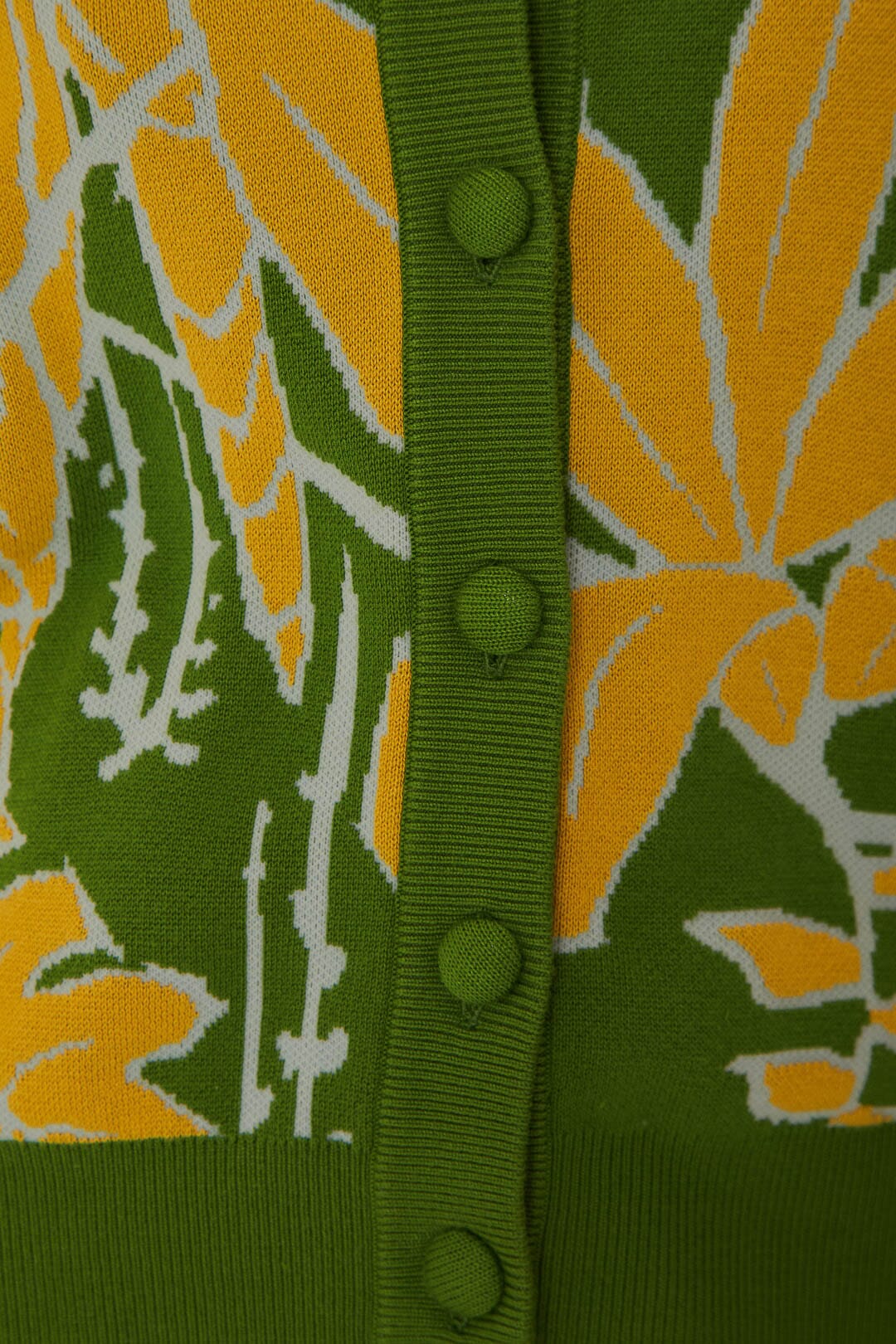 Green Foliage Sketch Knit Cardigan