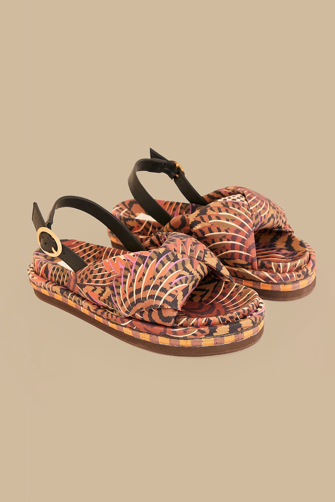 Caramel Macawmouflage Puffy Flat Sandal