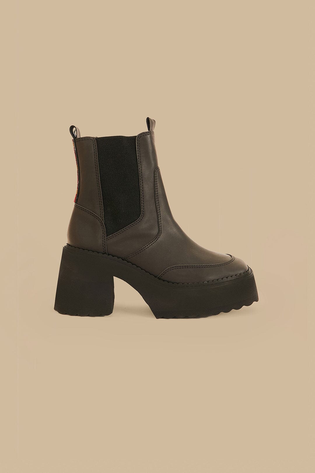 Black Block Heel Chelsea Boot