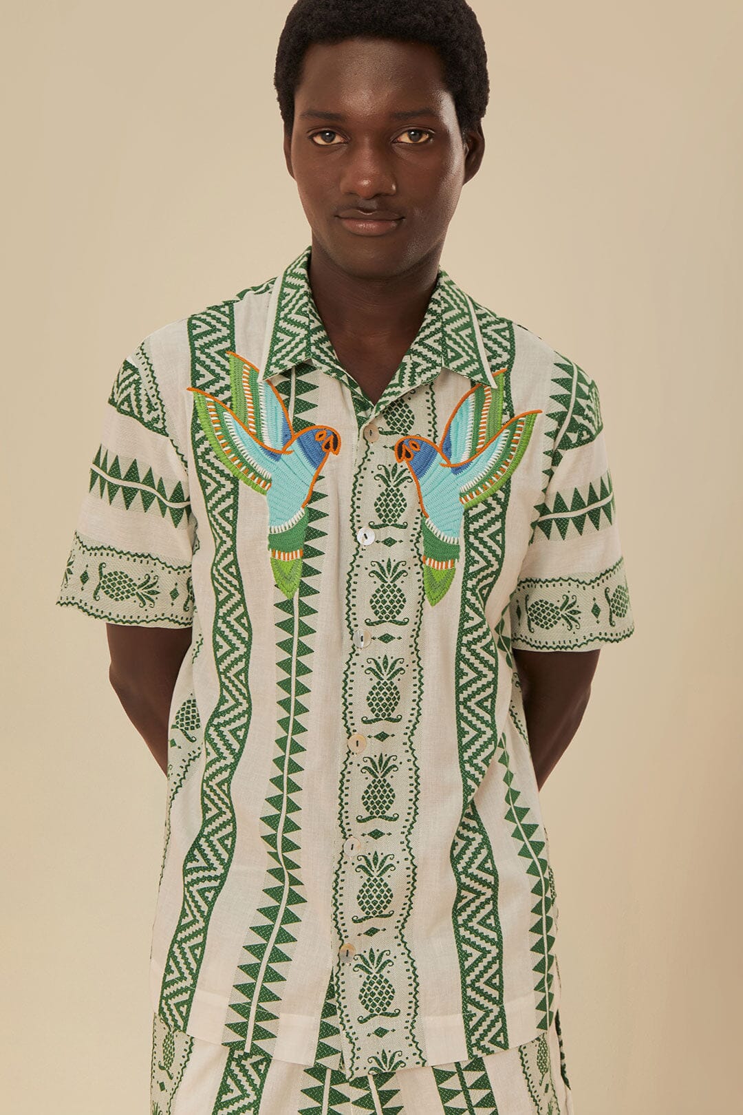 Pineapple Jacquard Embroidered Shirt