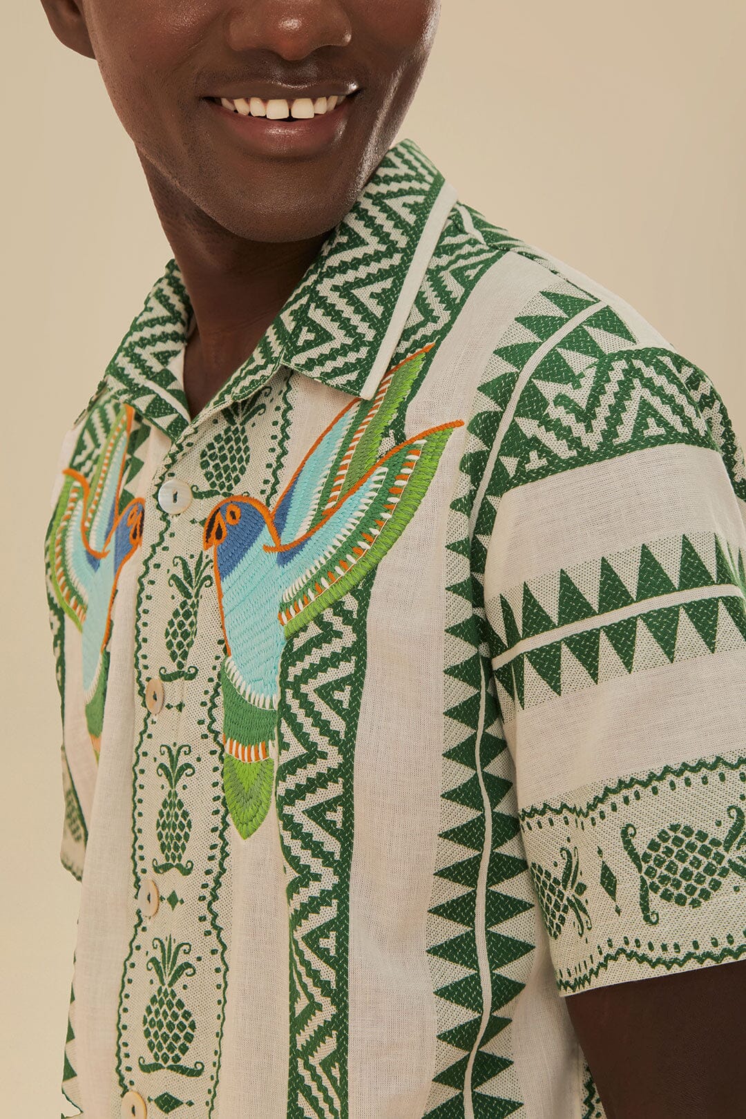 Pineapple Jacquard Embroidered Shirt