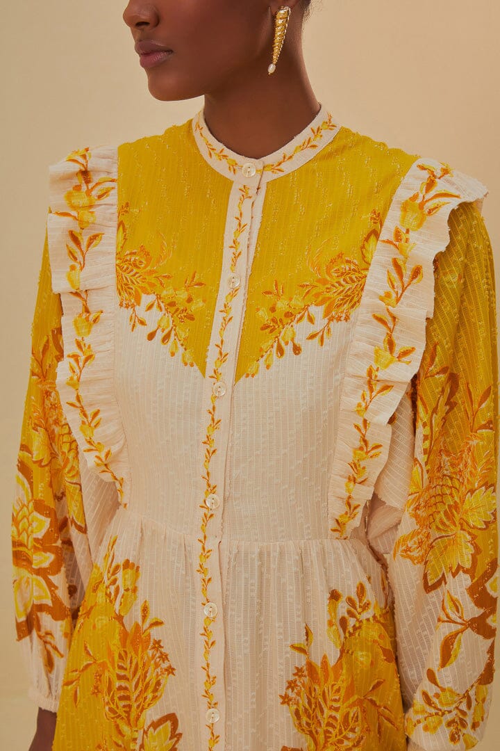 Aura Cream Floral Maxi Dress