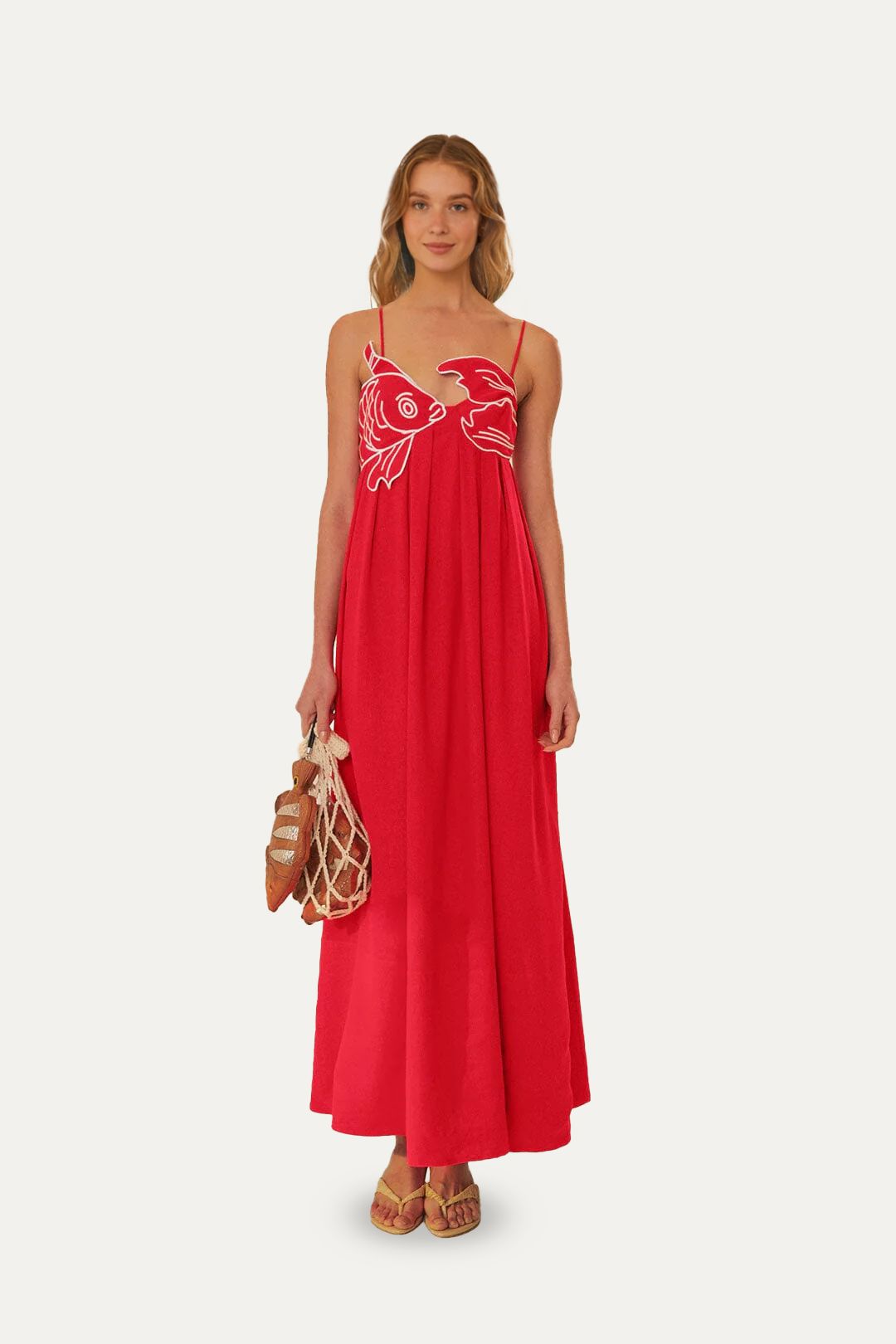 Red Fish Top Maxi Dress