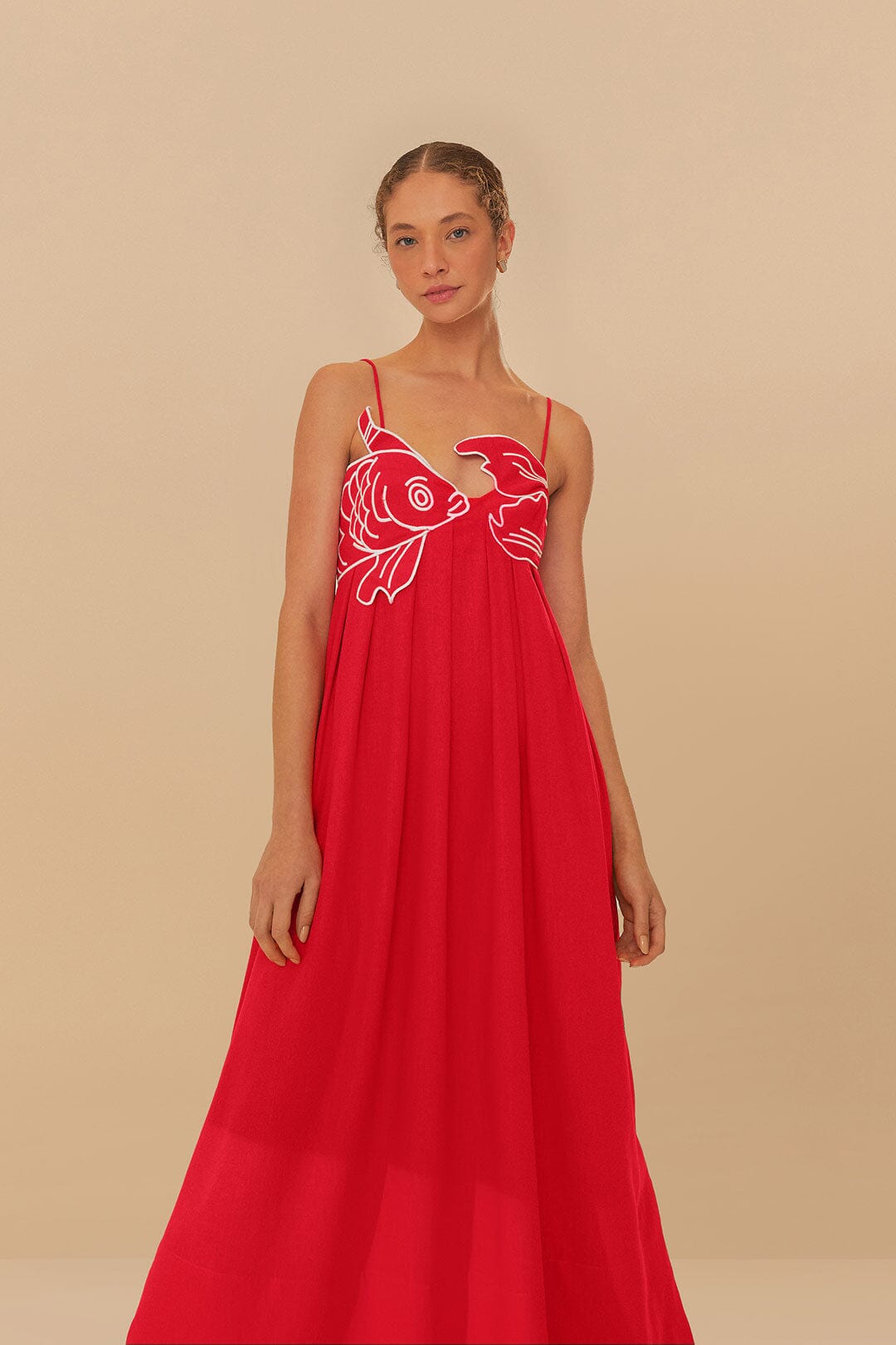 Red Fish Top Maxi Dress