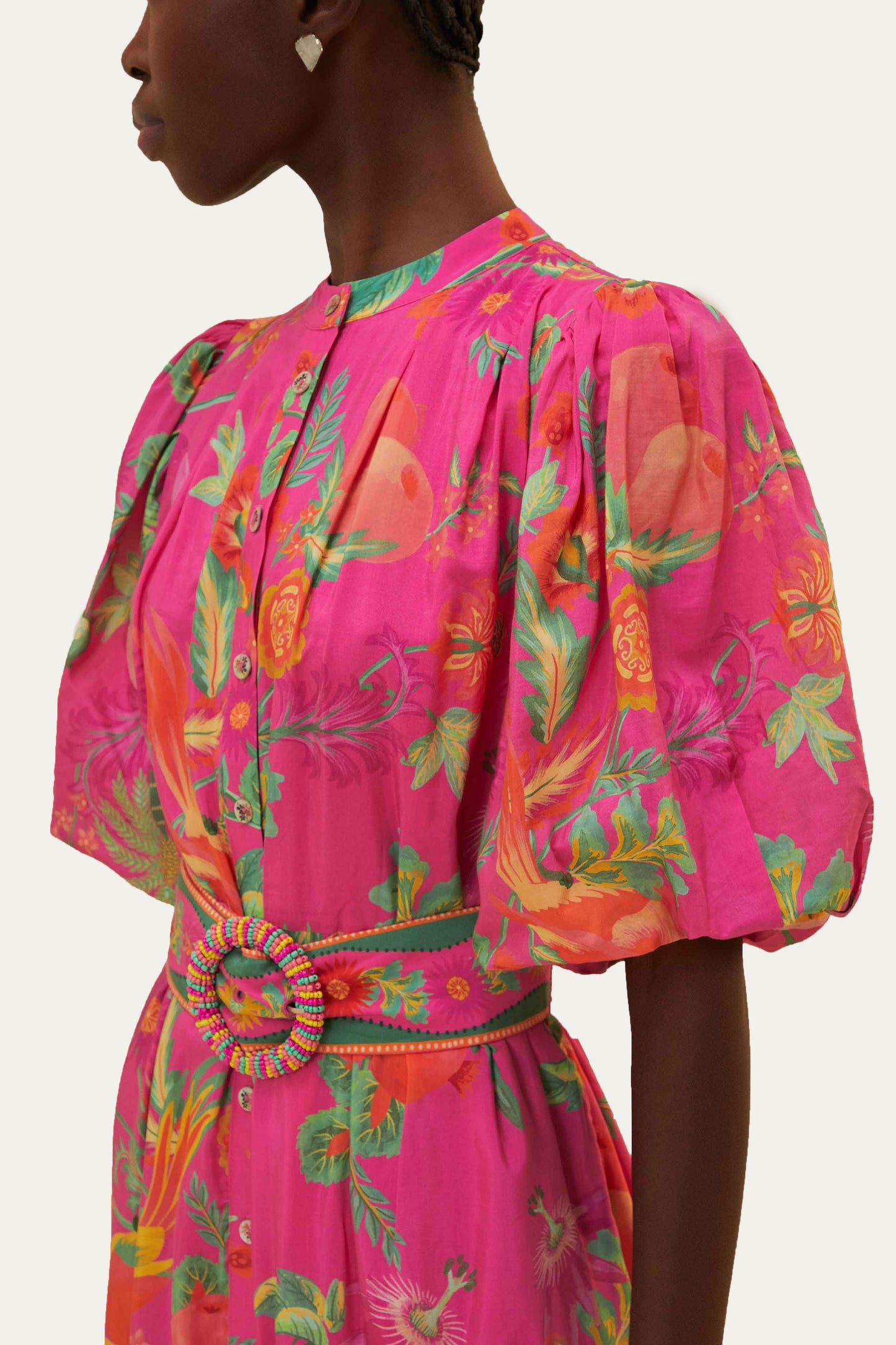 Pink Delicate Fruit Garden Mini Dress