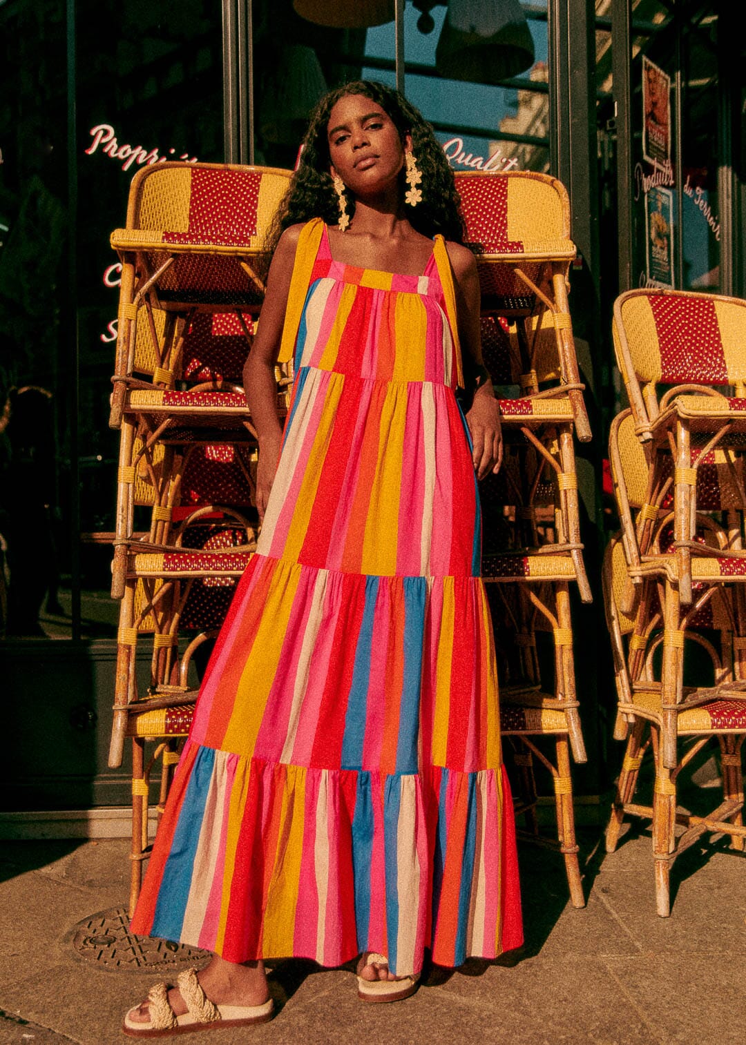 Carioca Stripes Multicolor Mara Maxi Dress