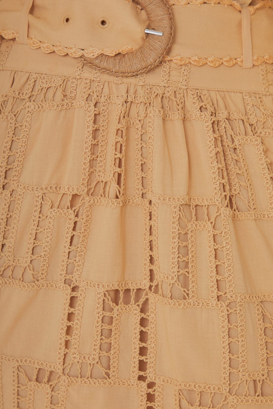 Sand Crochet Midi Skirt