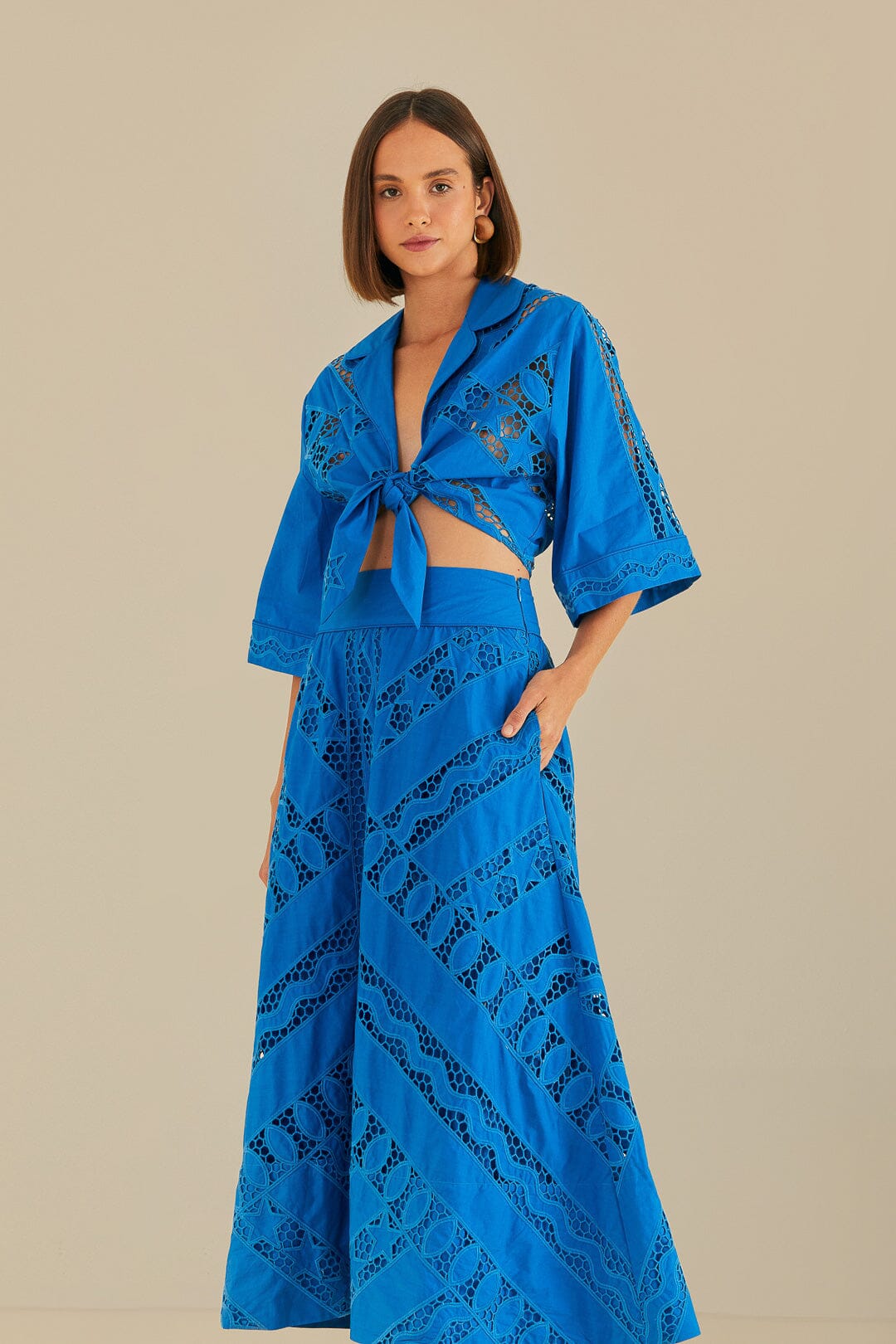 Blue Striped Richelieu Midi Skirt
