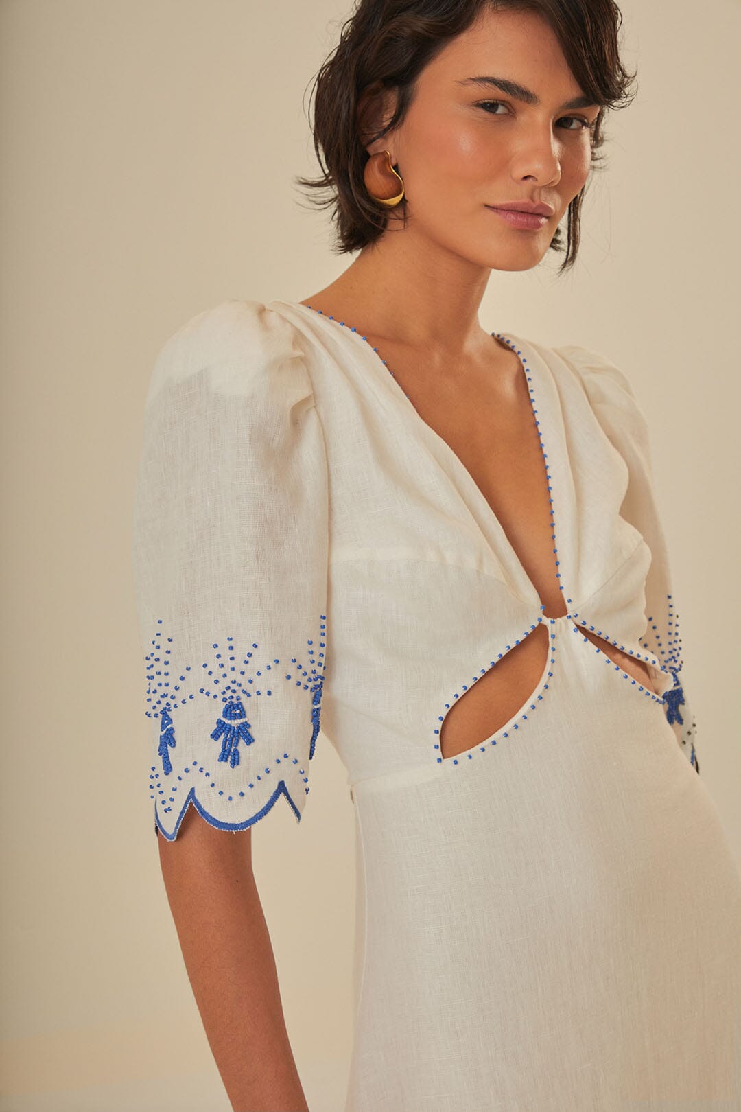 Off-White Sea Of Fish Embroidered Midi Dress