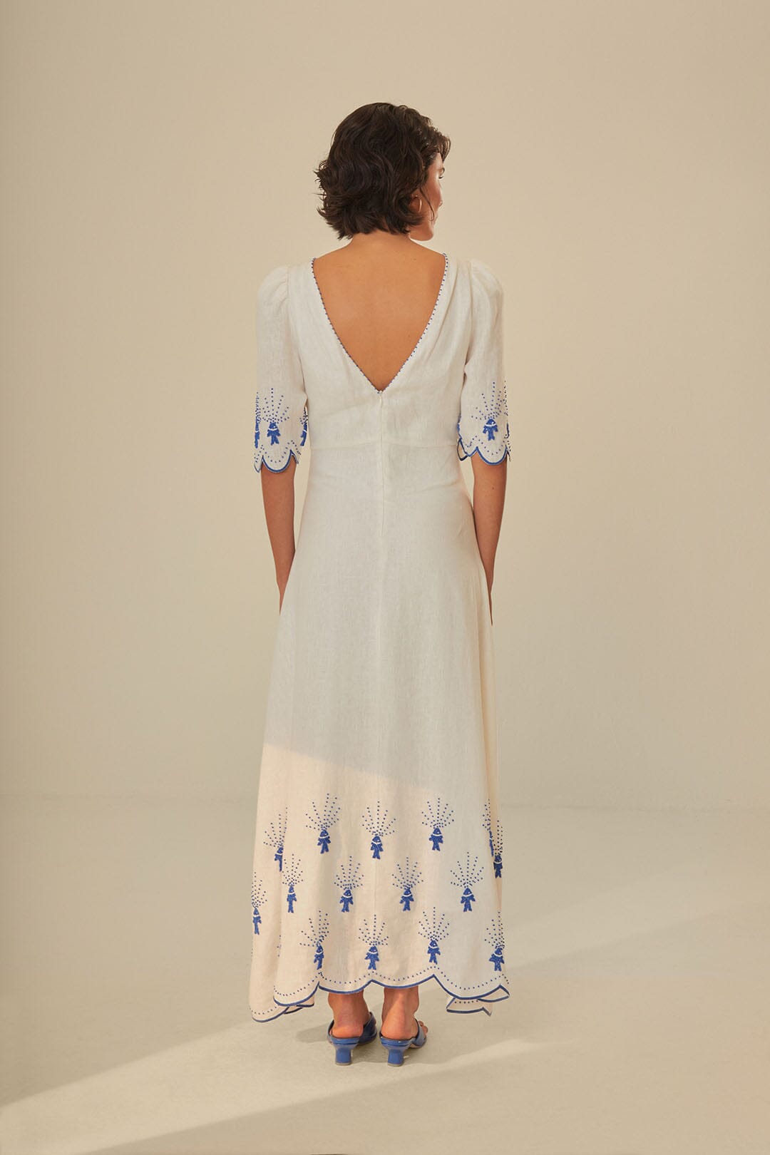 Off-White Sea Of Fish Embroidered Midi Dress
