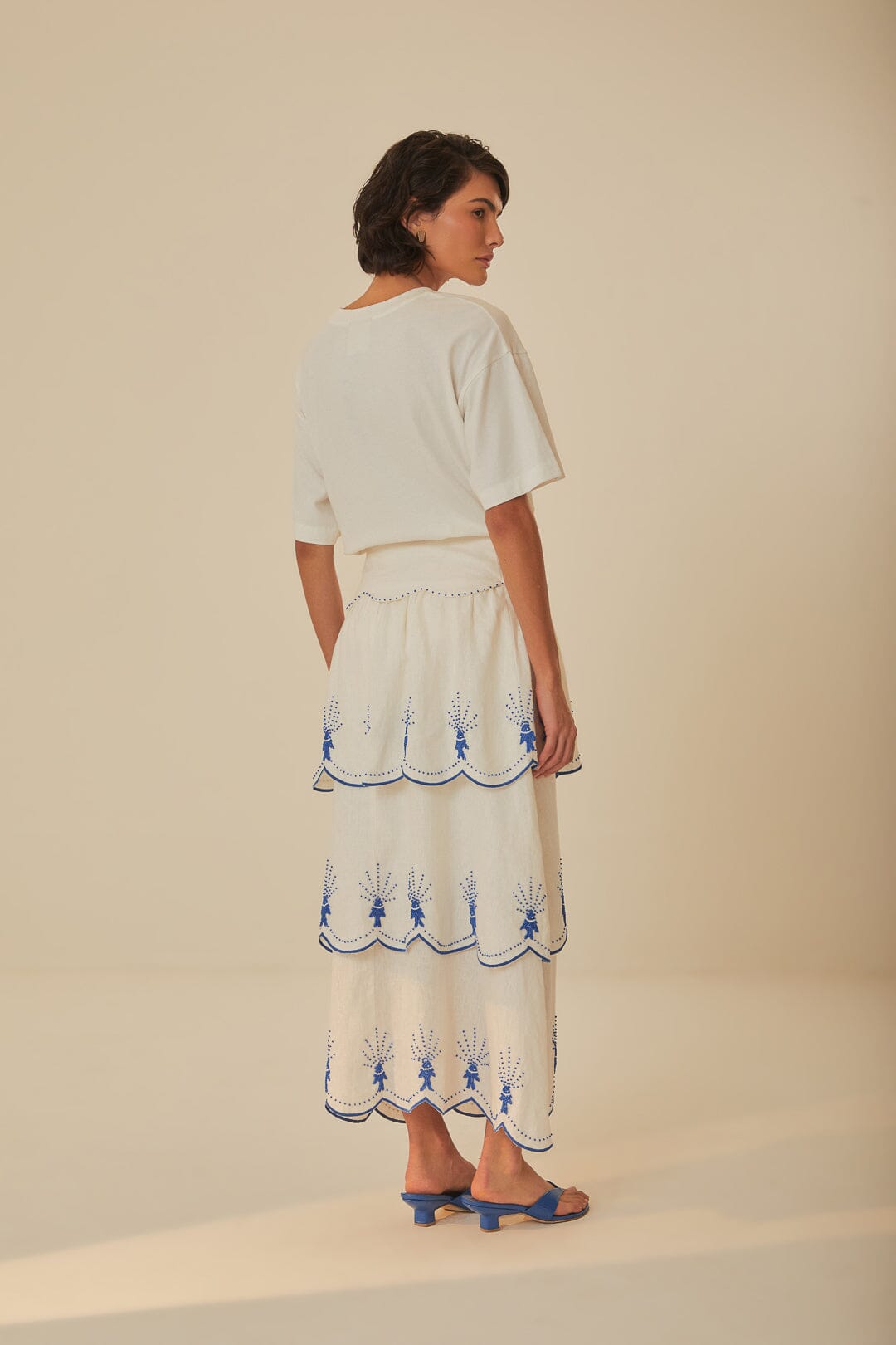 Off-White Sea Of Fish Embroidered Midi Skirt