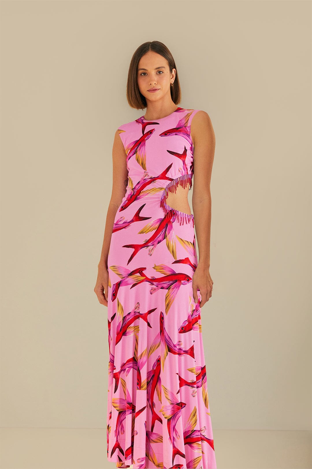 Pink Flying Fish Cut-Out Dress
