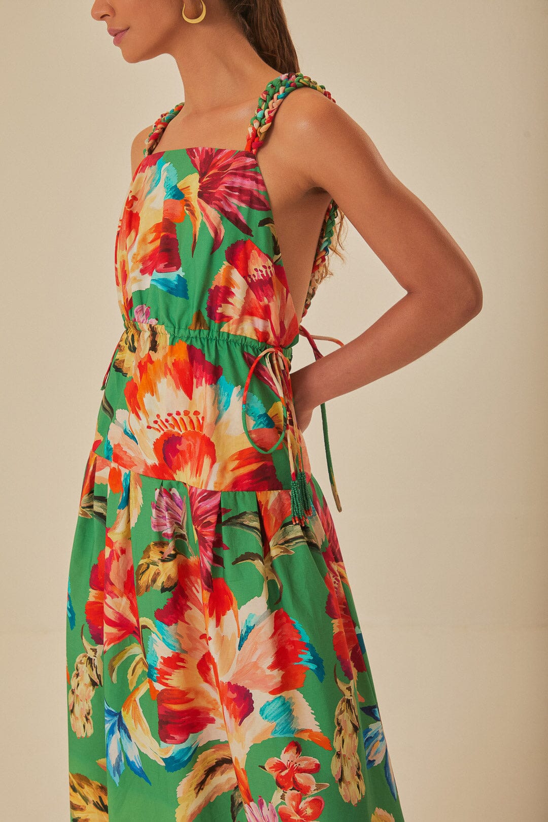 Farm Rio Tropical Jungle Midi 2024 Dress