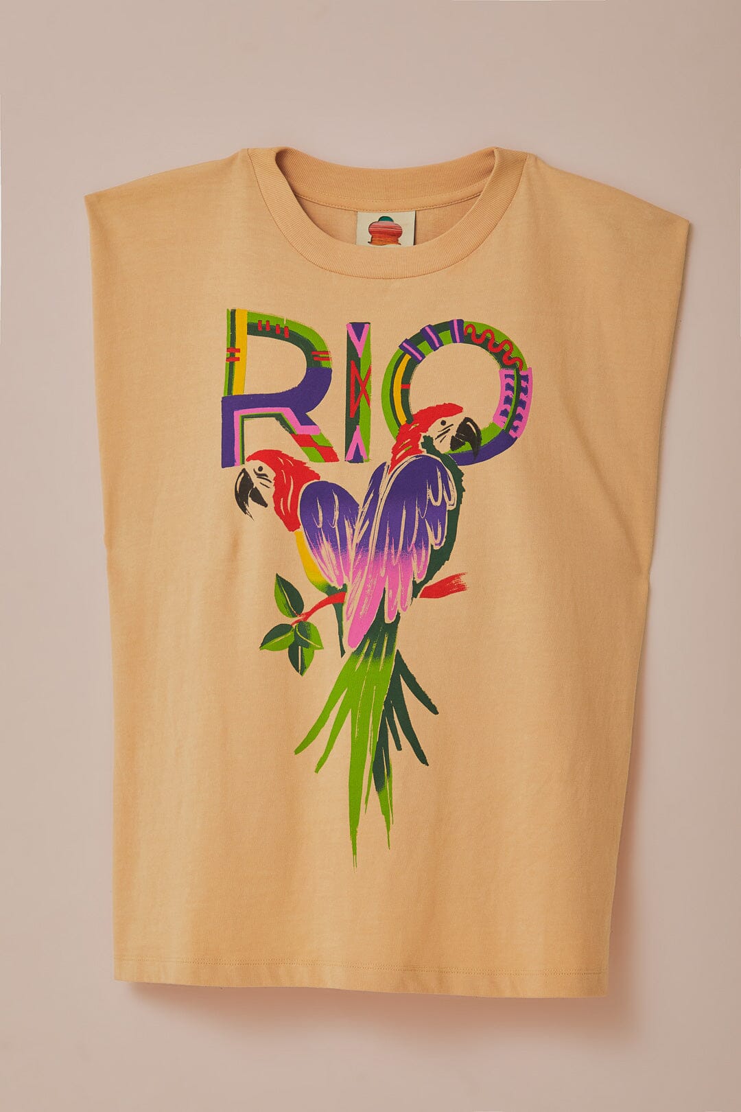 Sand Rio Shoulder Pad Organic Cotton T-Shirt