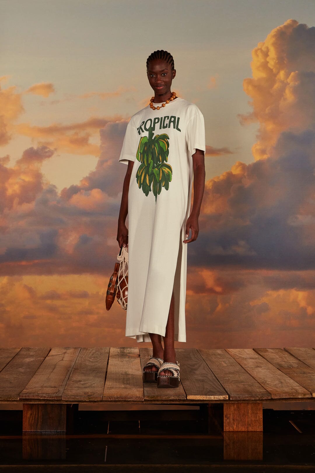 Off-White Tropical Organic Cotton T-Shirt Dress