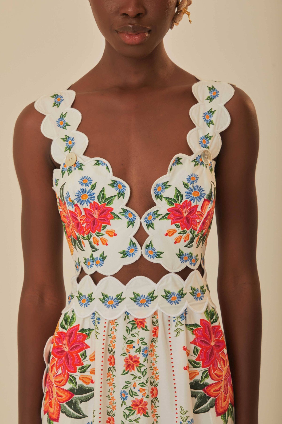 BLOOM GARDEN OFF WHITE MAXI DRESS