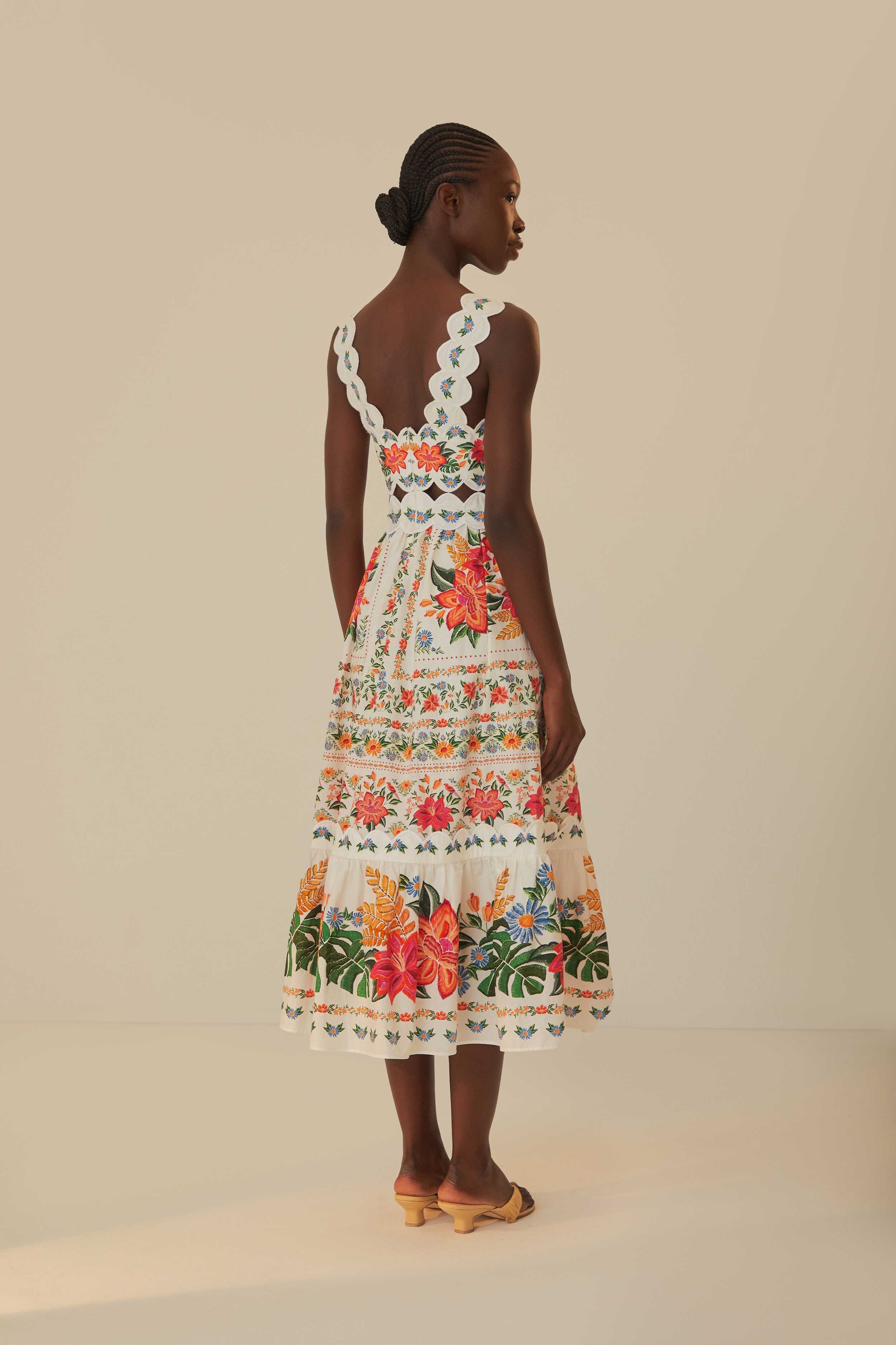 Off-White Bloom Garden Maxi Dress – FARM Rio