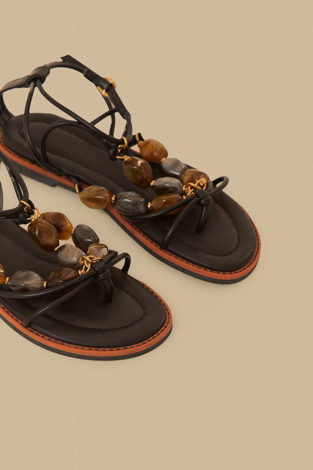 Black Gem Straps Sandal