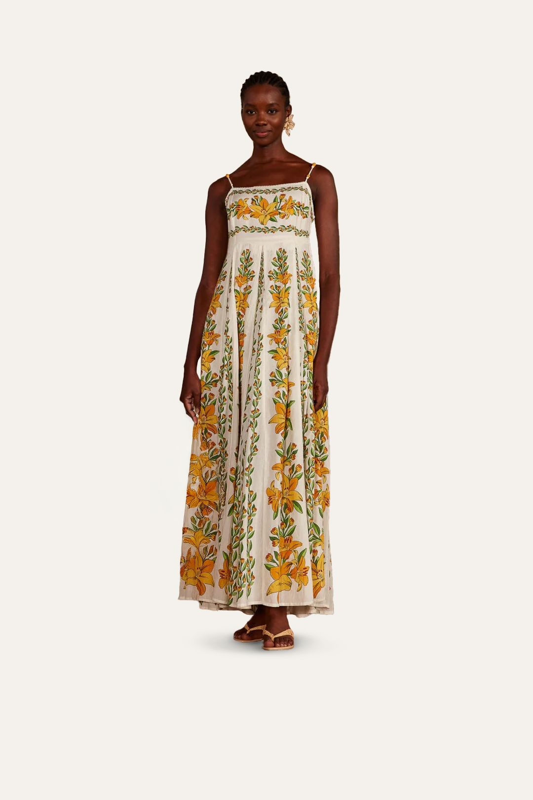 Off-White Tropical Lightness Sleeveless Maxi Dress