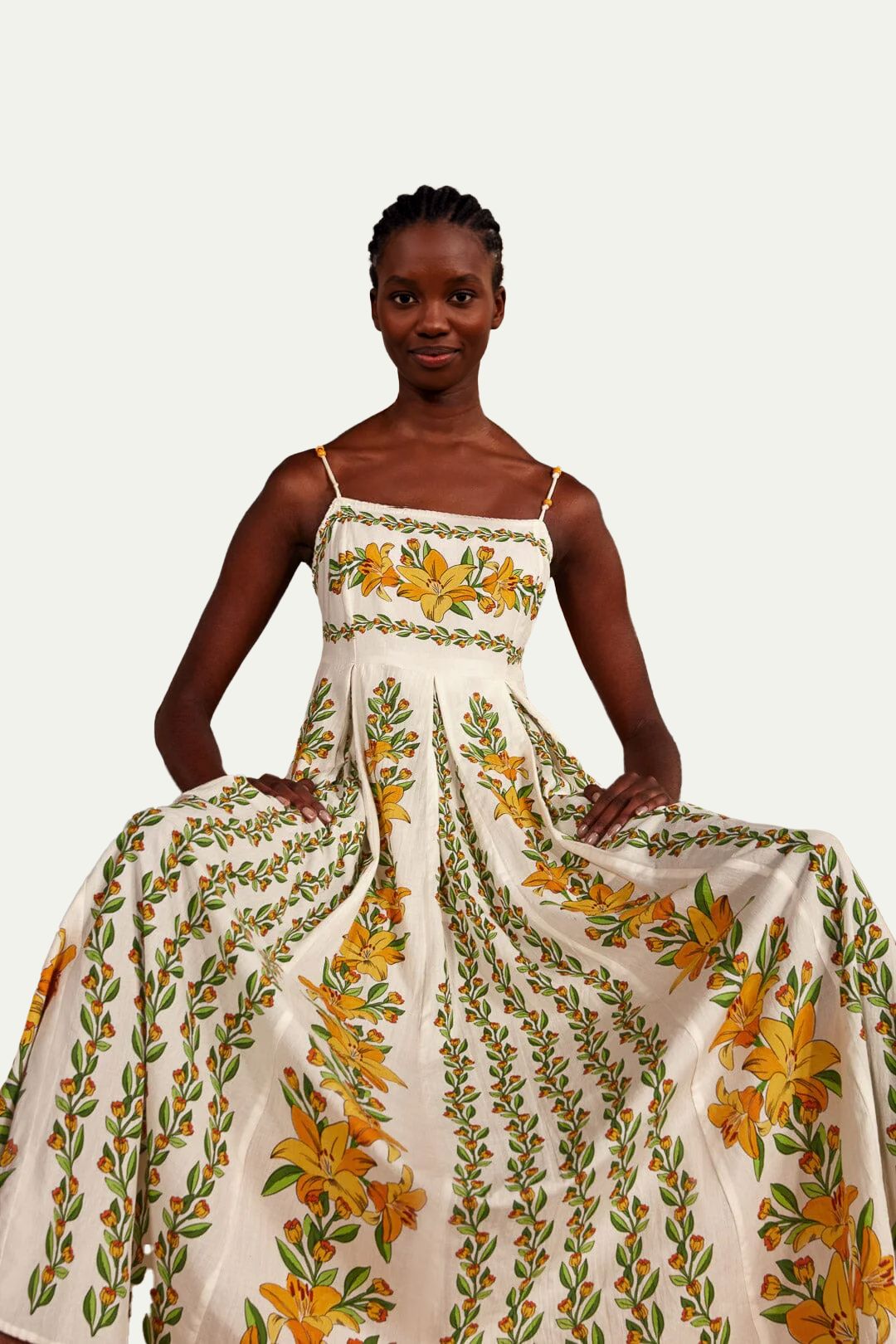 Off-White Tropical Lightness Sleeveless Maxi Dress