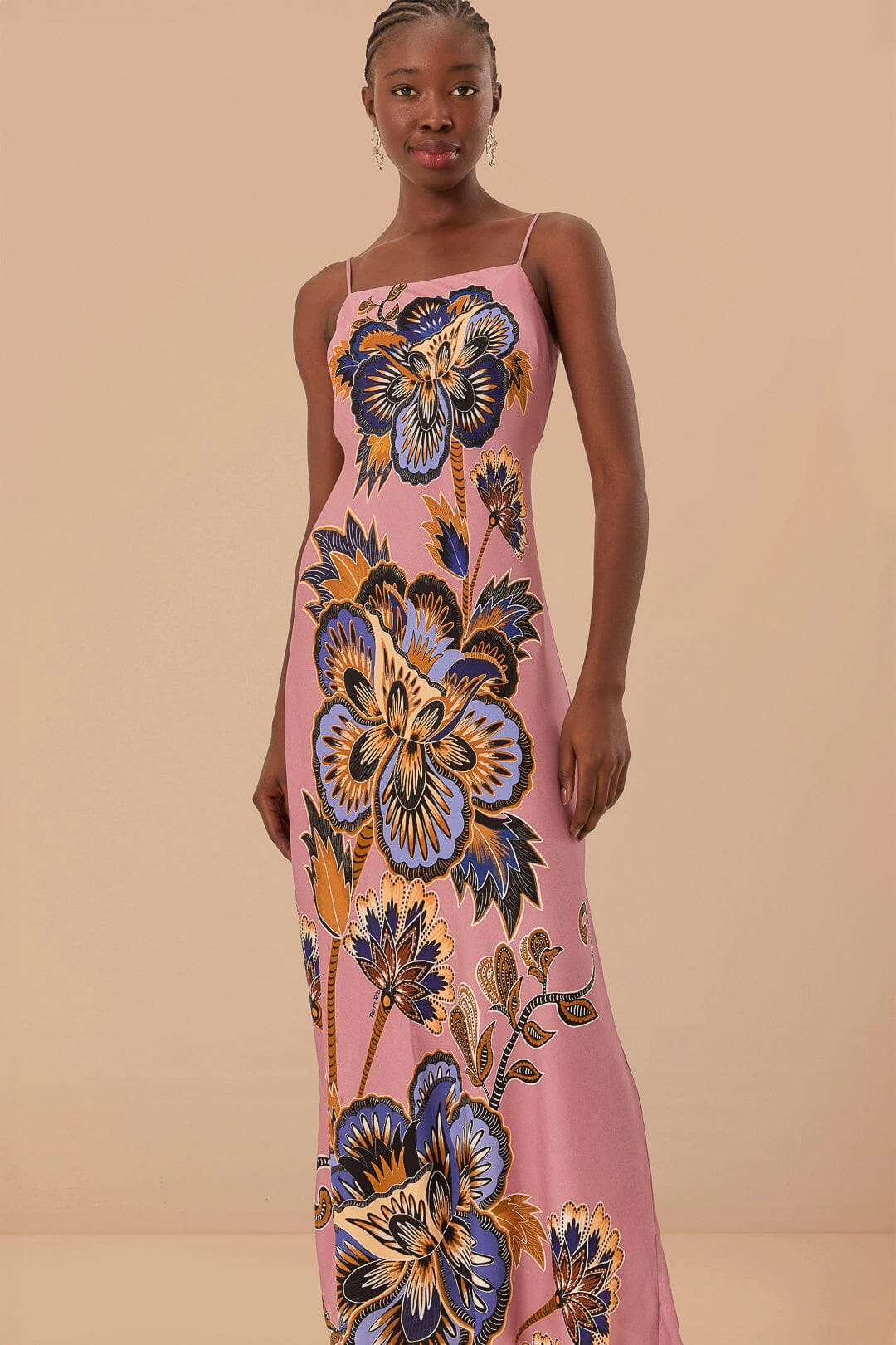 Pink Maxi Floral LENZING™ ECOVERO™ Viscose Slip Maxi Dress